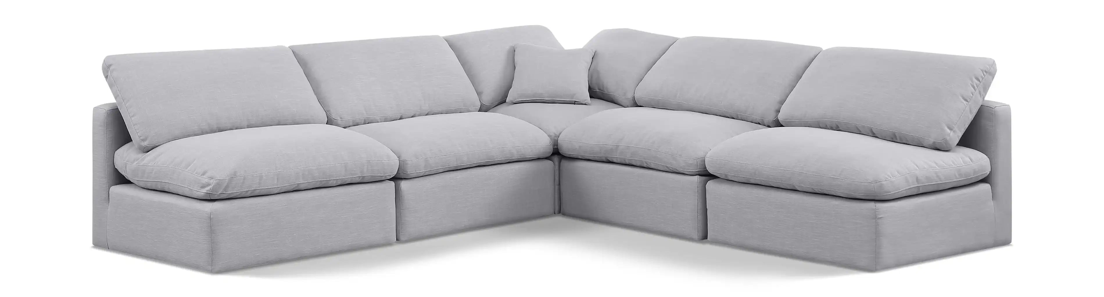 Indulge - Linen 5 Piece Modular Corner Armless Sectional - Best Buy Furniture