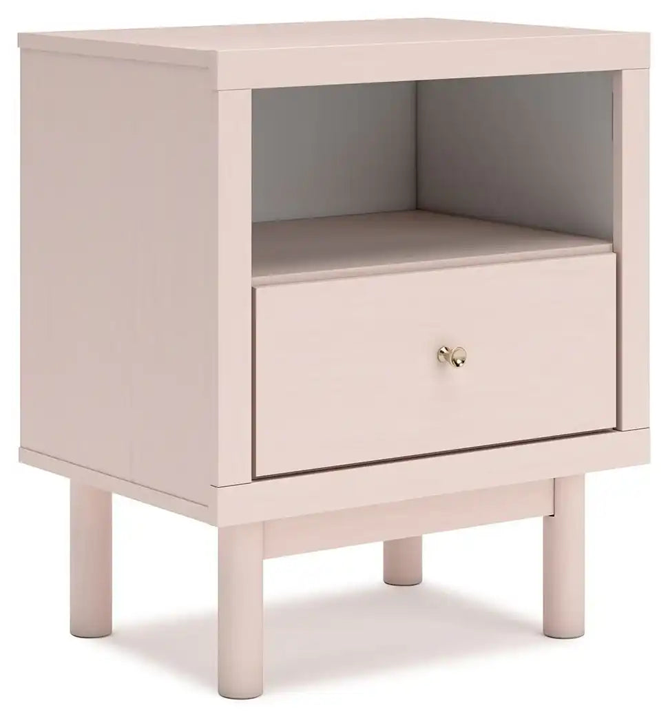 Wistenpine - One Drawer Night Stand - Blush - Best Buy Furniture