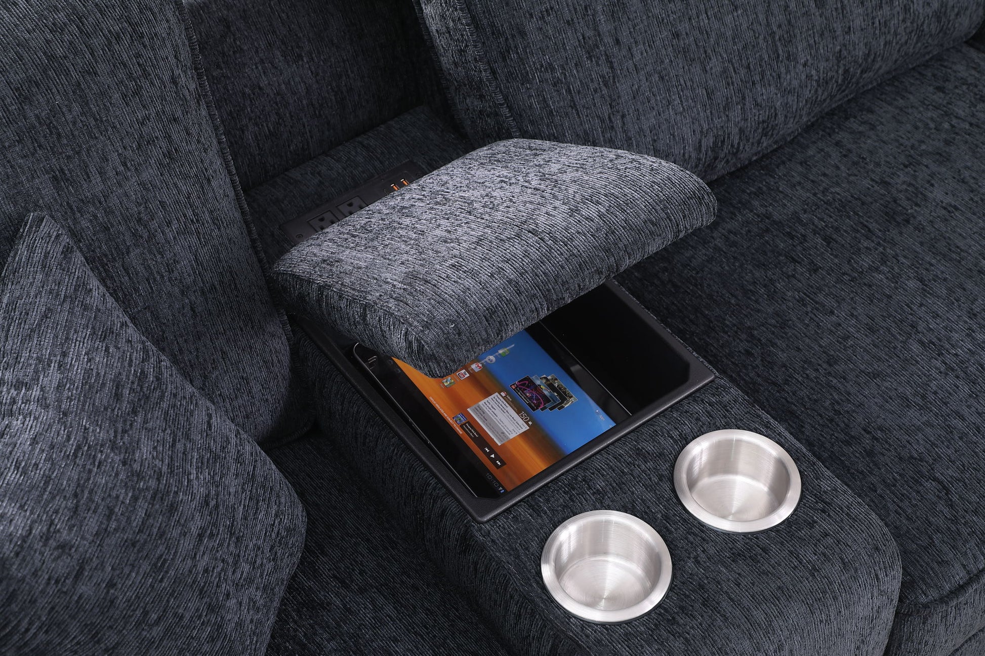 Lily - Sectional Sofa With Ottoman - Black - Best Buy Furniture