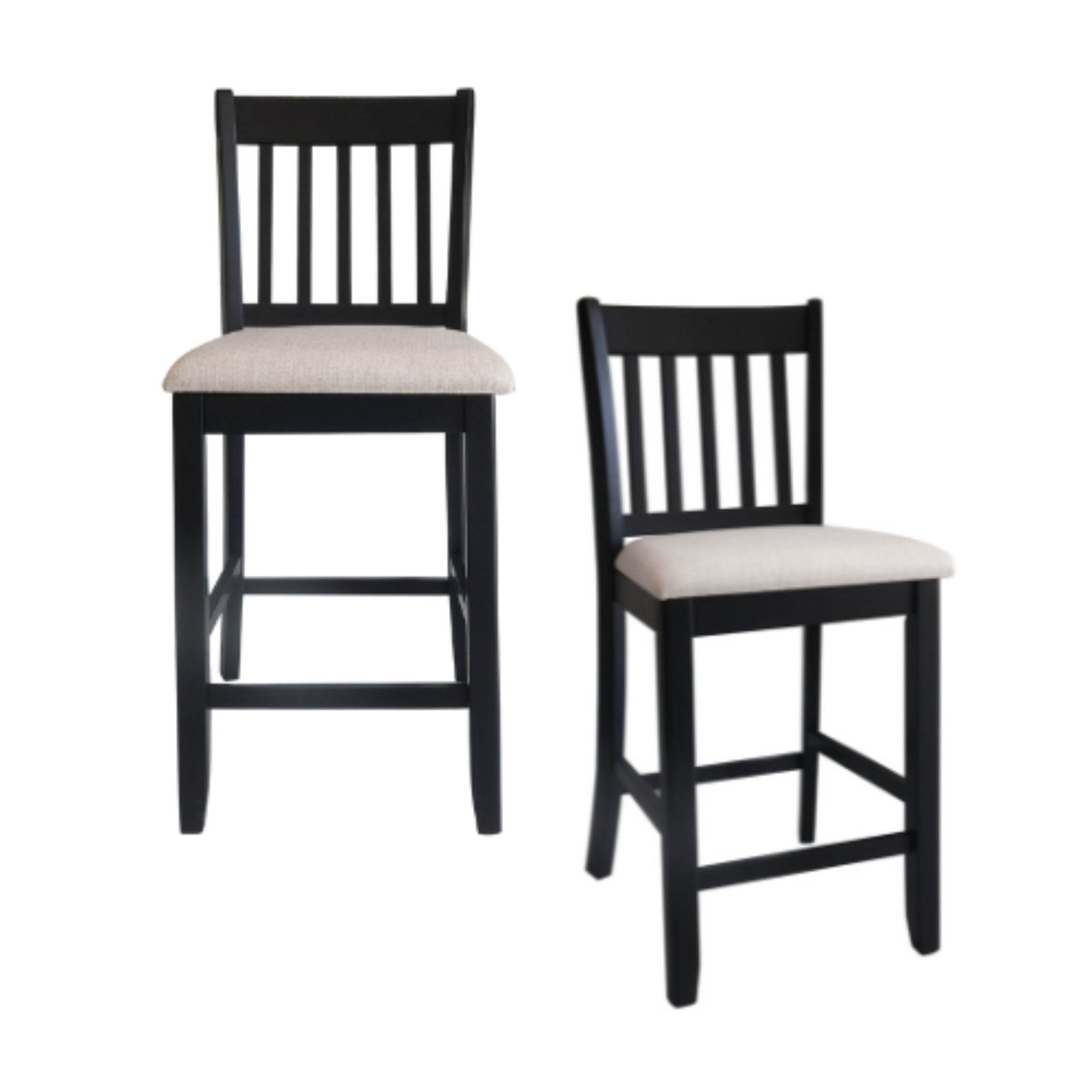 Transitional Rubberwood Dining Room Chairs (Set of 2) With Slatted Back - Black - Best Buy Furniture
