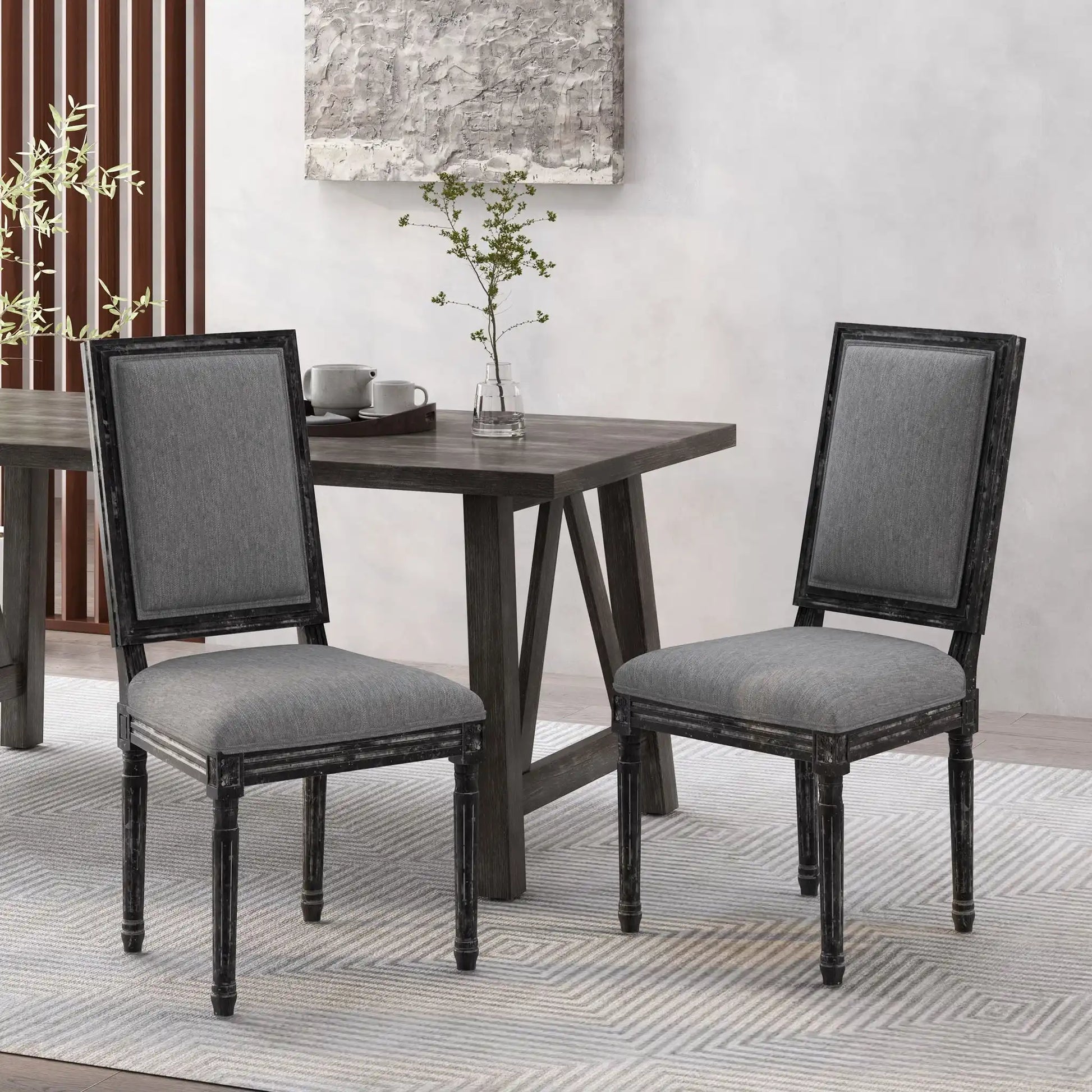 French Country Style Dining Chair With Upholstered Seating And Fluted Legs - Best Buy Furniture