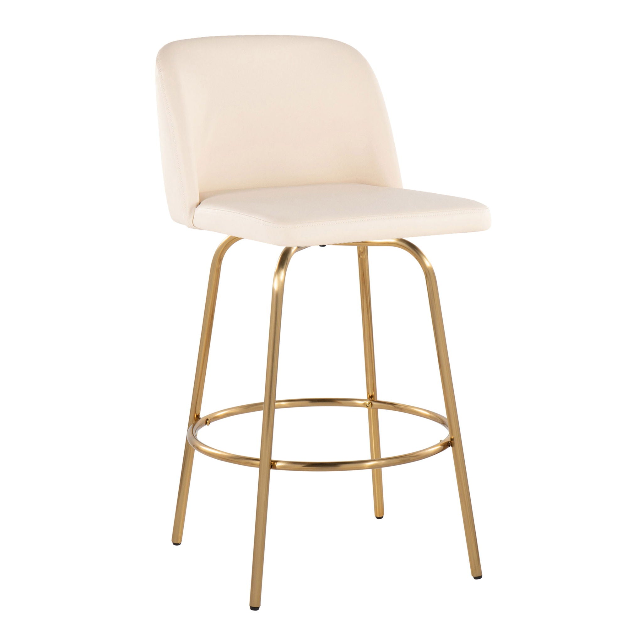 Toriano - Contemporary, Fixed Height Counter Stool With Swivel With Round Footrest (Set of 2) - Best Buy Furniture
