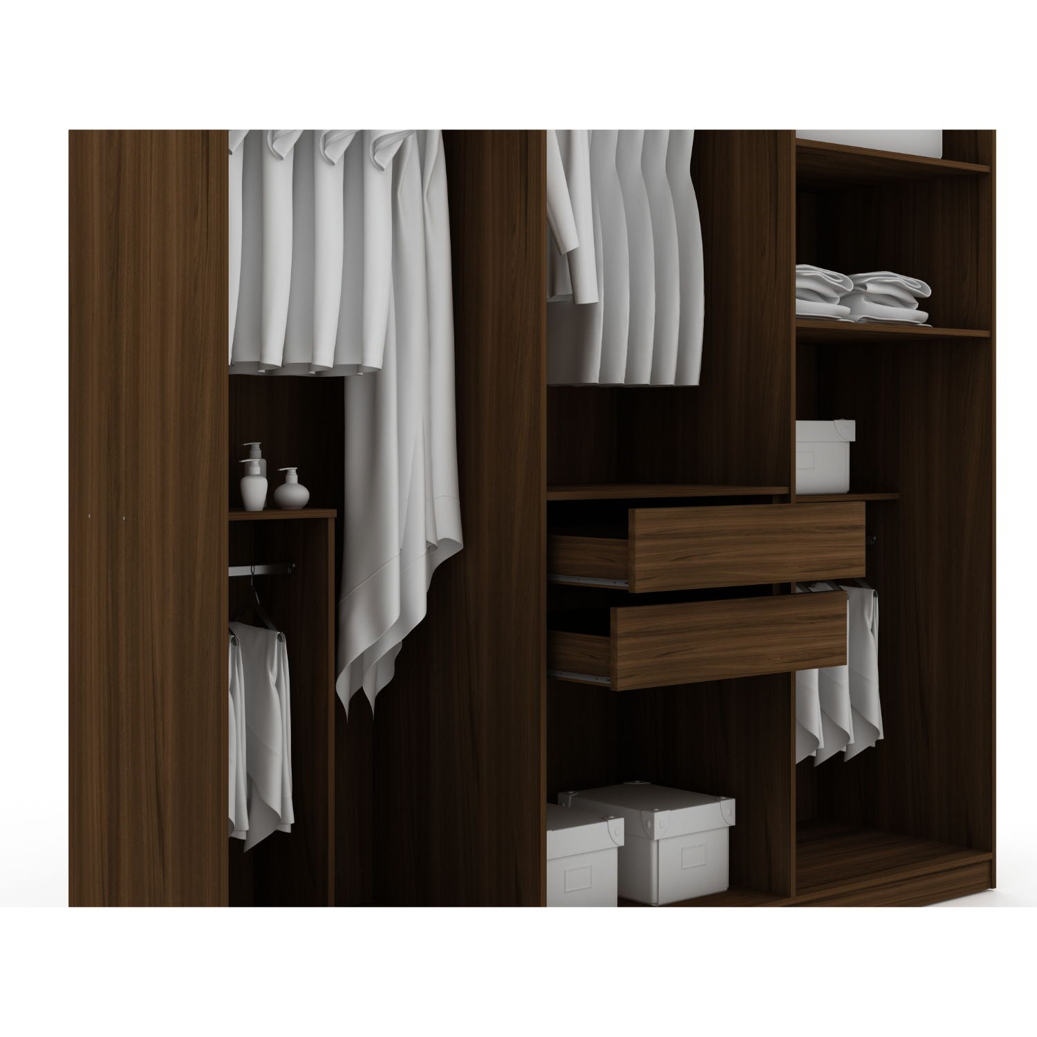 Gramercy - Free Standing Wardrobe Closet With Drawers And Shelves