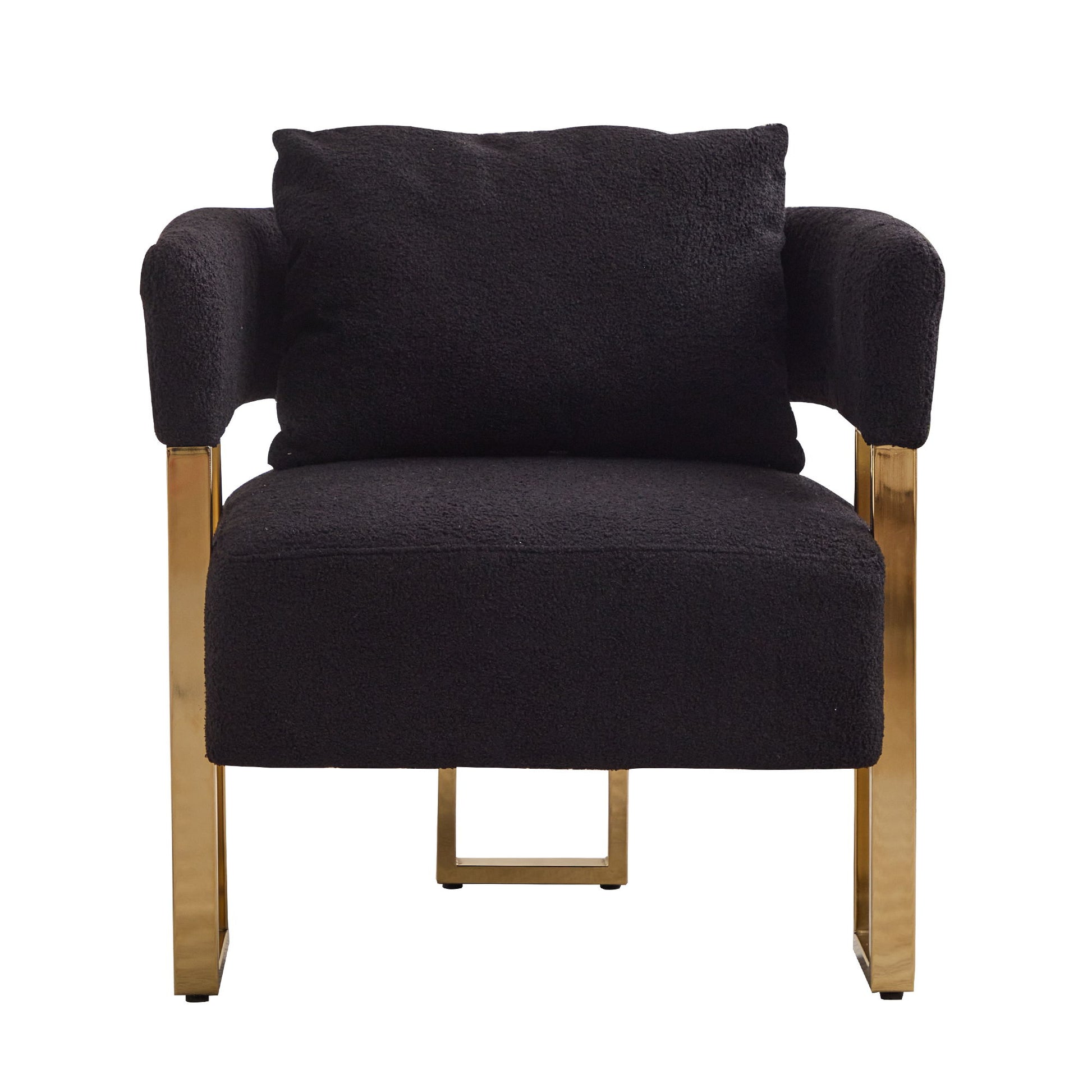 Modern Decorative Chair Teddy Fleece Upholstered And Metal Foot - Best Buy Furniture