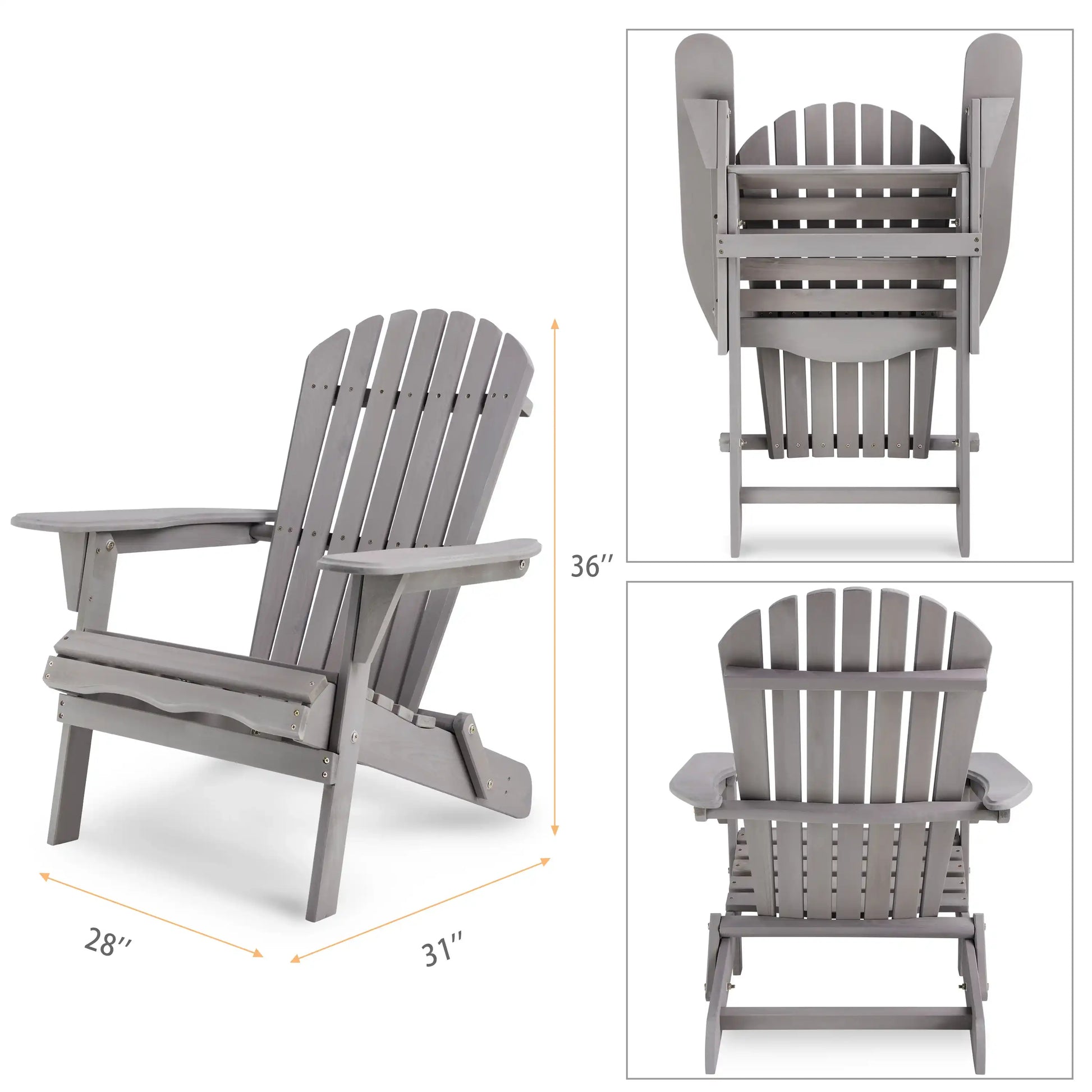 Set of 2 Solid Cedar Wood Adirondack Chairs, Outdoor Lounge - Best Buy Furniture