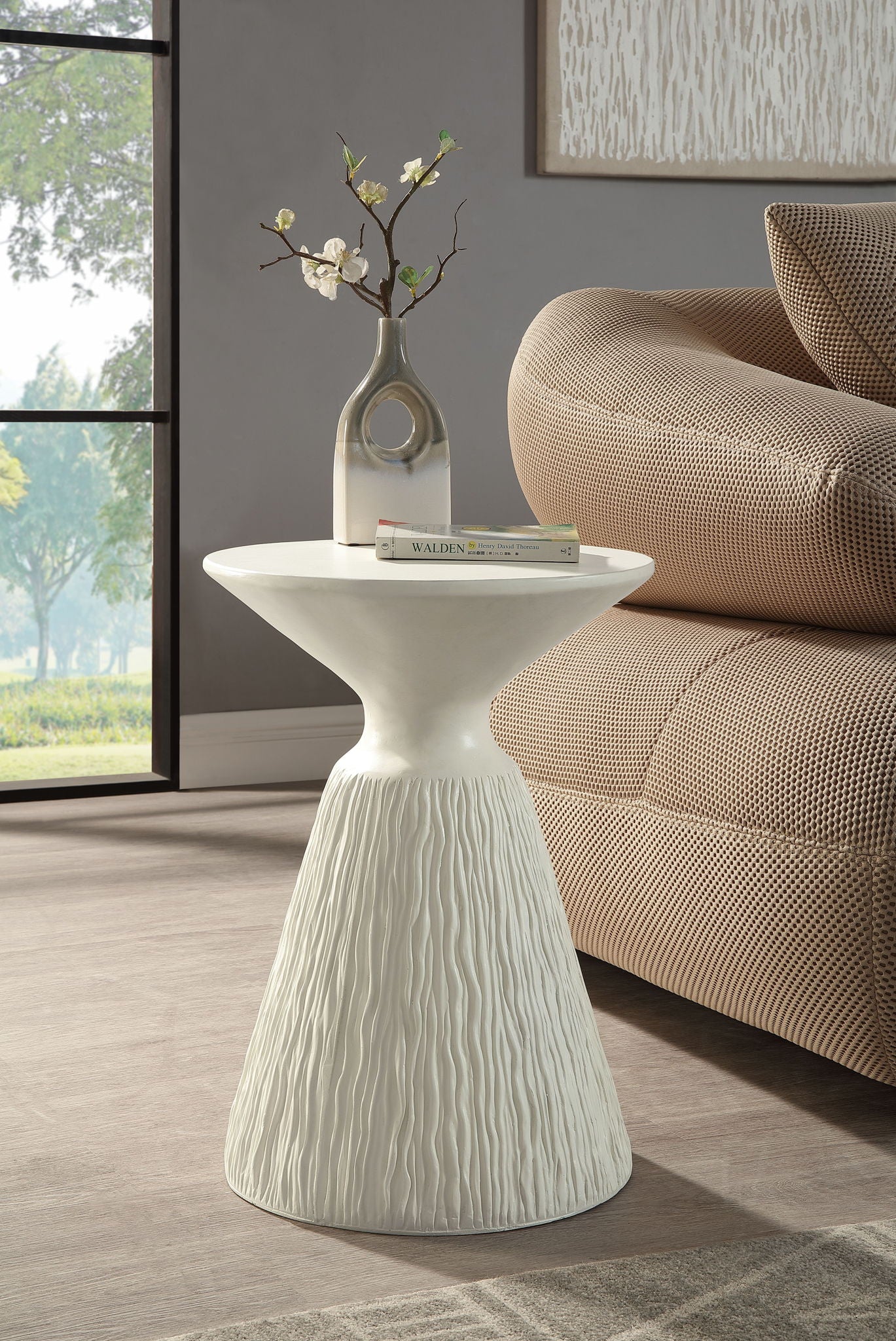 Duane - Fiber Concrete Accent Table - White - Best Buy Furniture