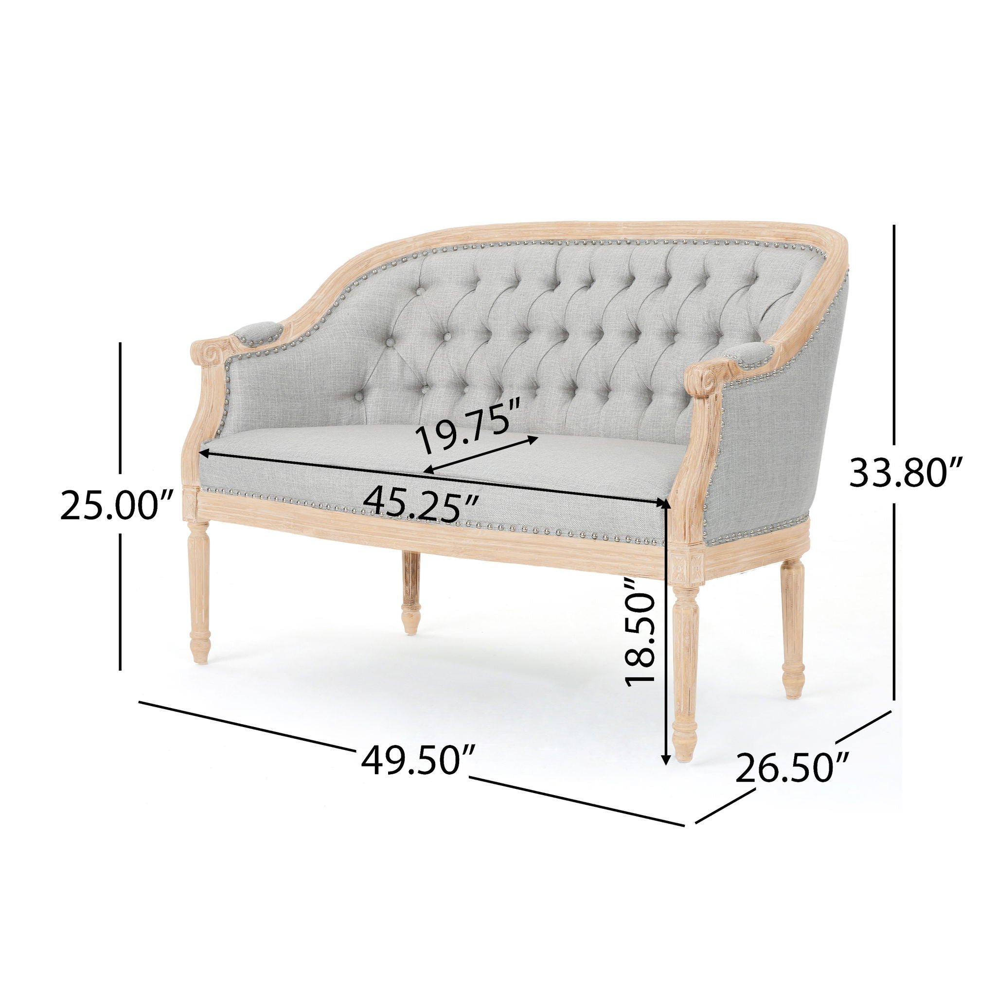 French Country Chesterfield Style Tufted Loveseat - Best Buy Furniture