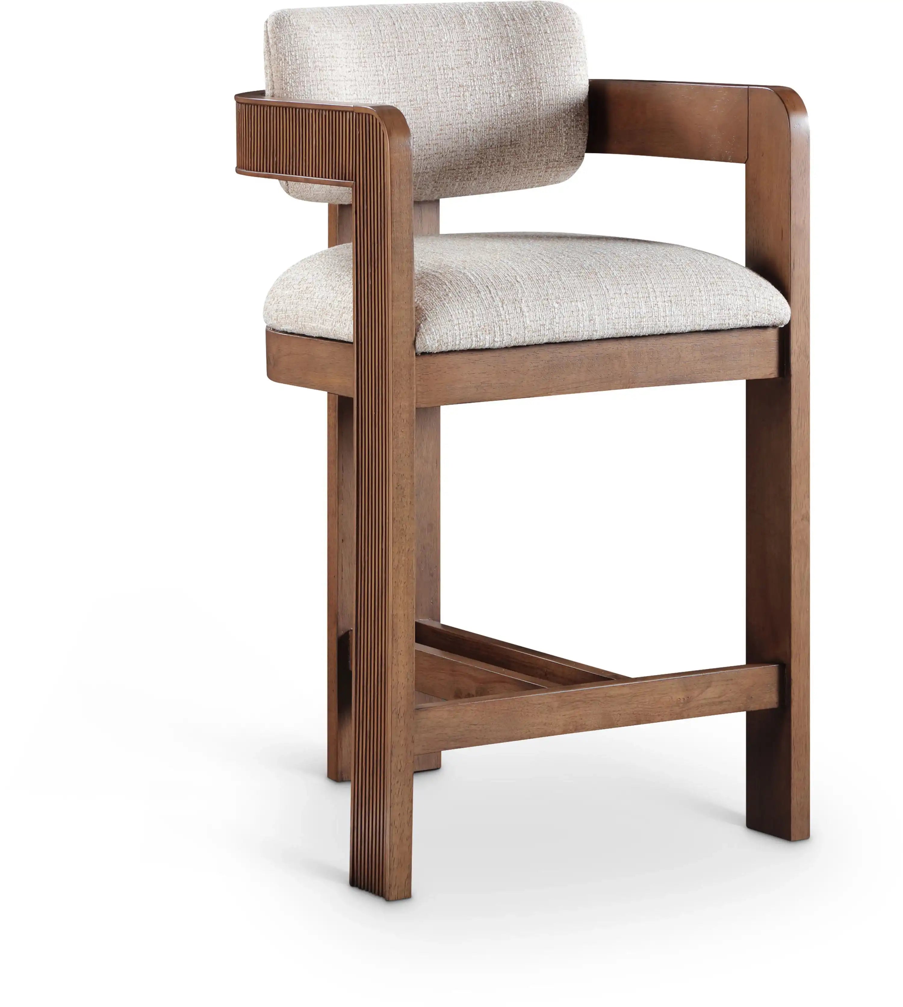 Sacha - Linen Stool With Brown Base - Best Buy Furniture
