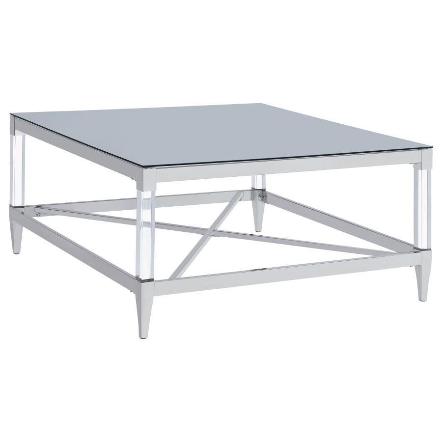 Lindley - Square Tempered Mirror Acrylic Table - Best Buy Furniture