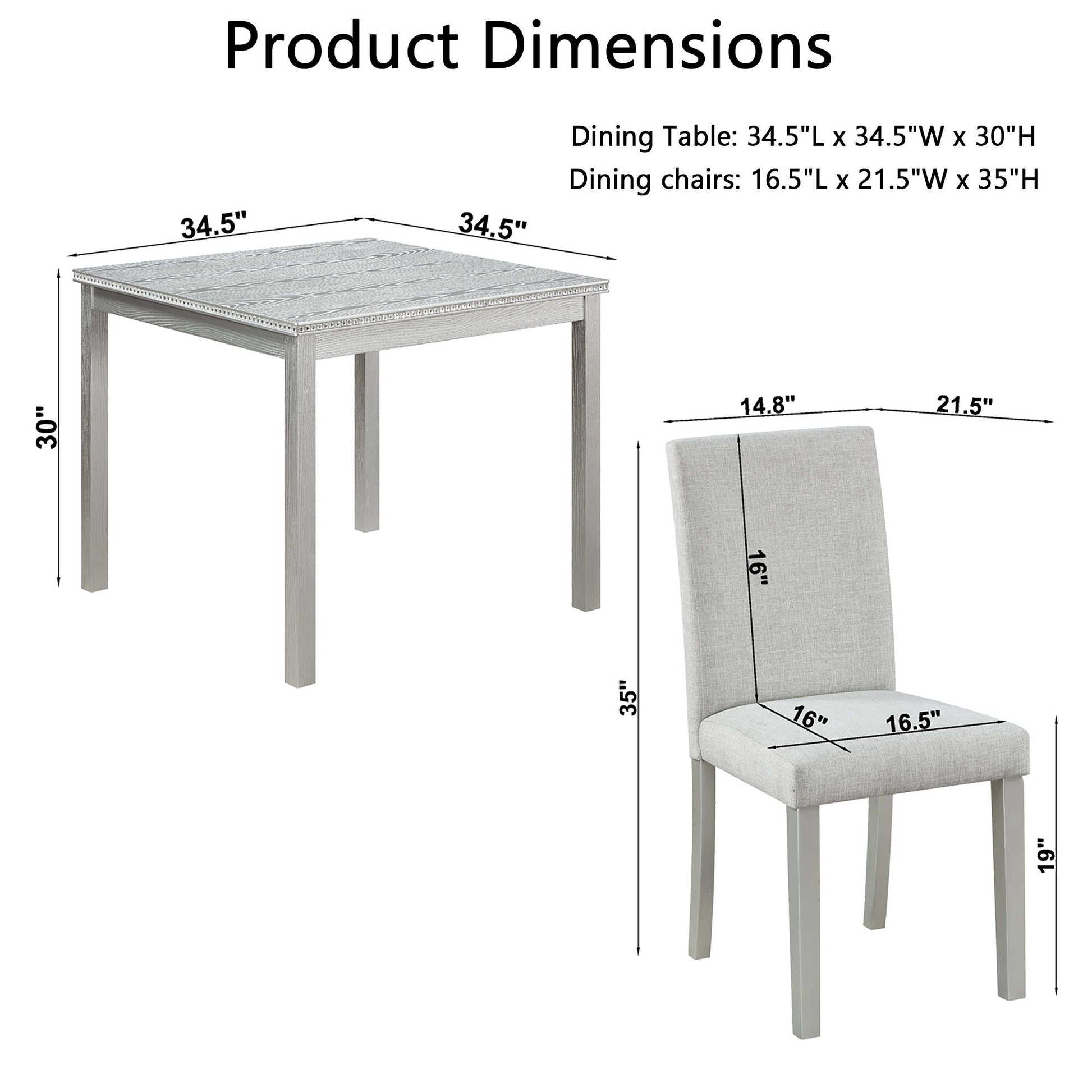 Dining Table Set With Crystal Decoration And Upholstered Chairs - Best Buy Furniture