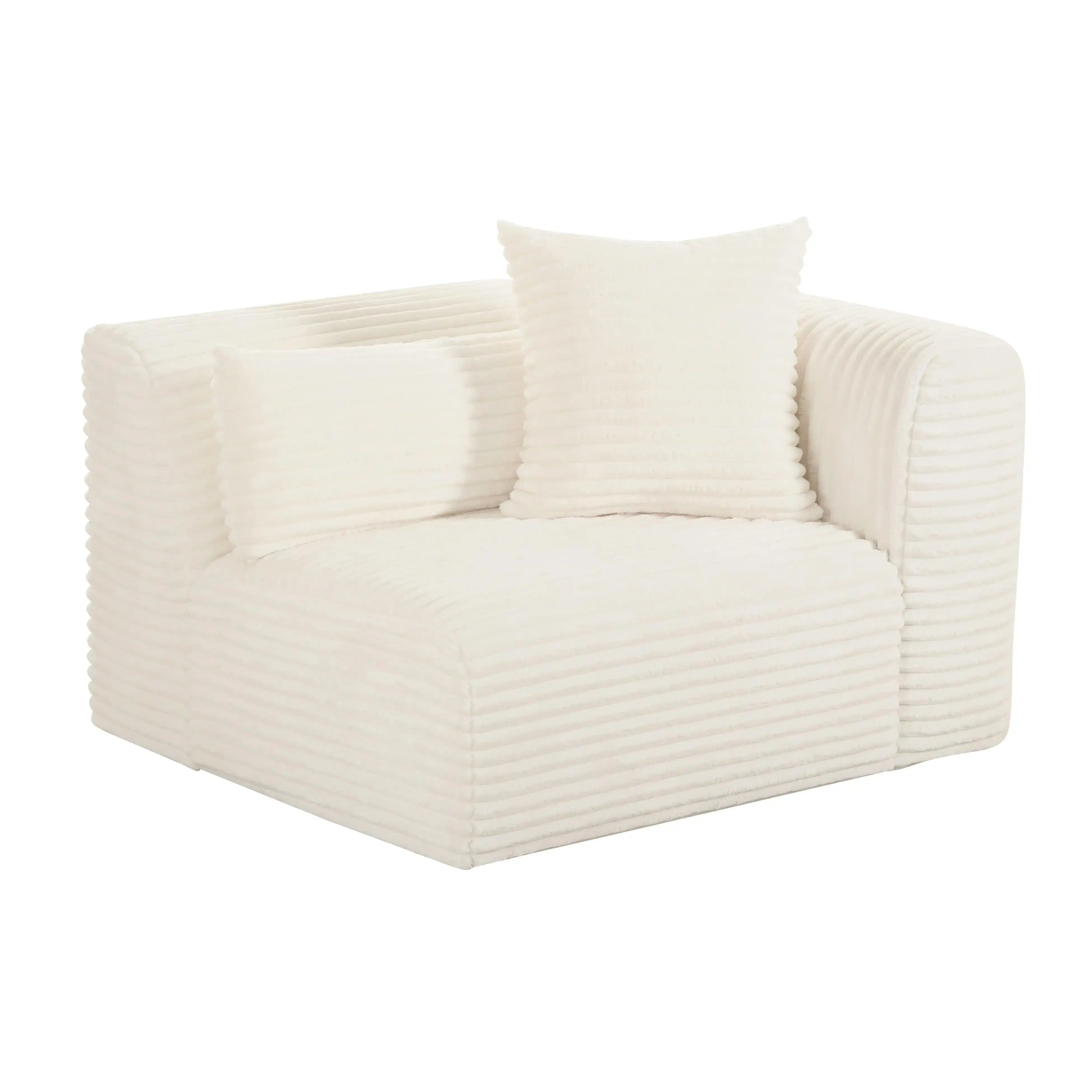 Tarra - Fluffy Oversized Corduroy Modular Corner Chair - Best Buy Furniture