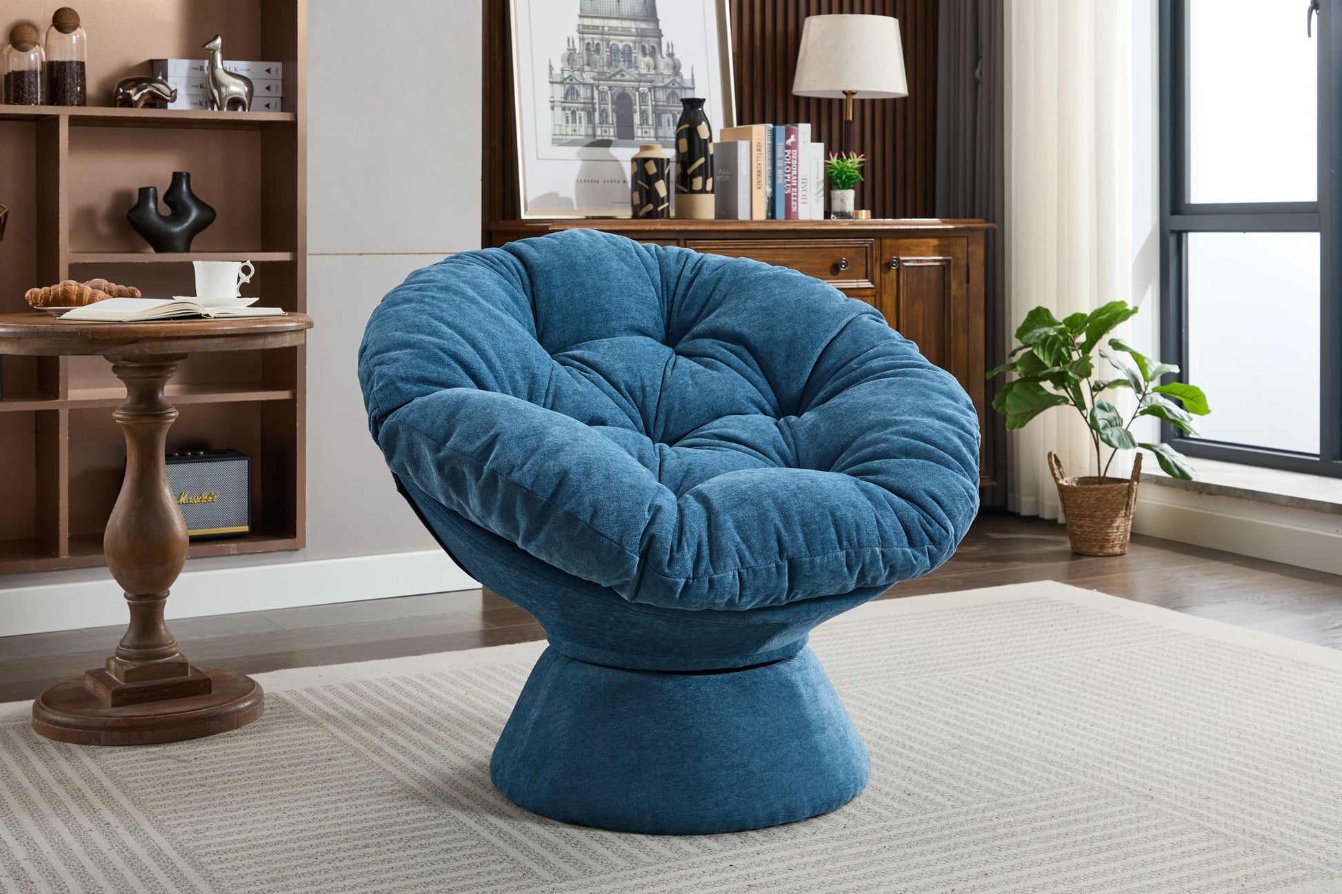 Oversized Swivel Accent Chair, 360 Swivel Barrel Chair, Papasan Chair For Living Room Bedroom - Best Buy Furniture