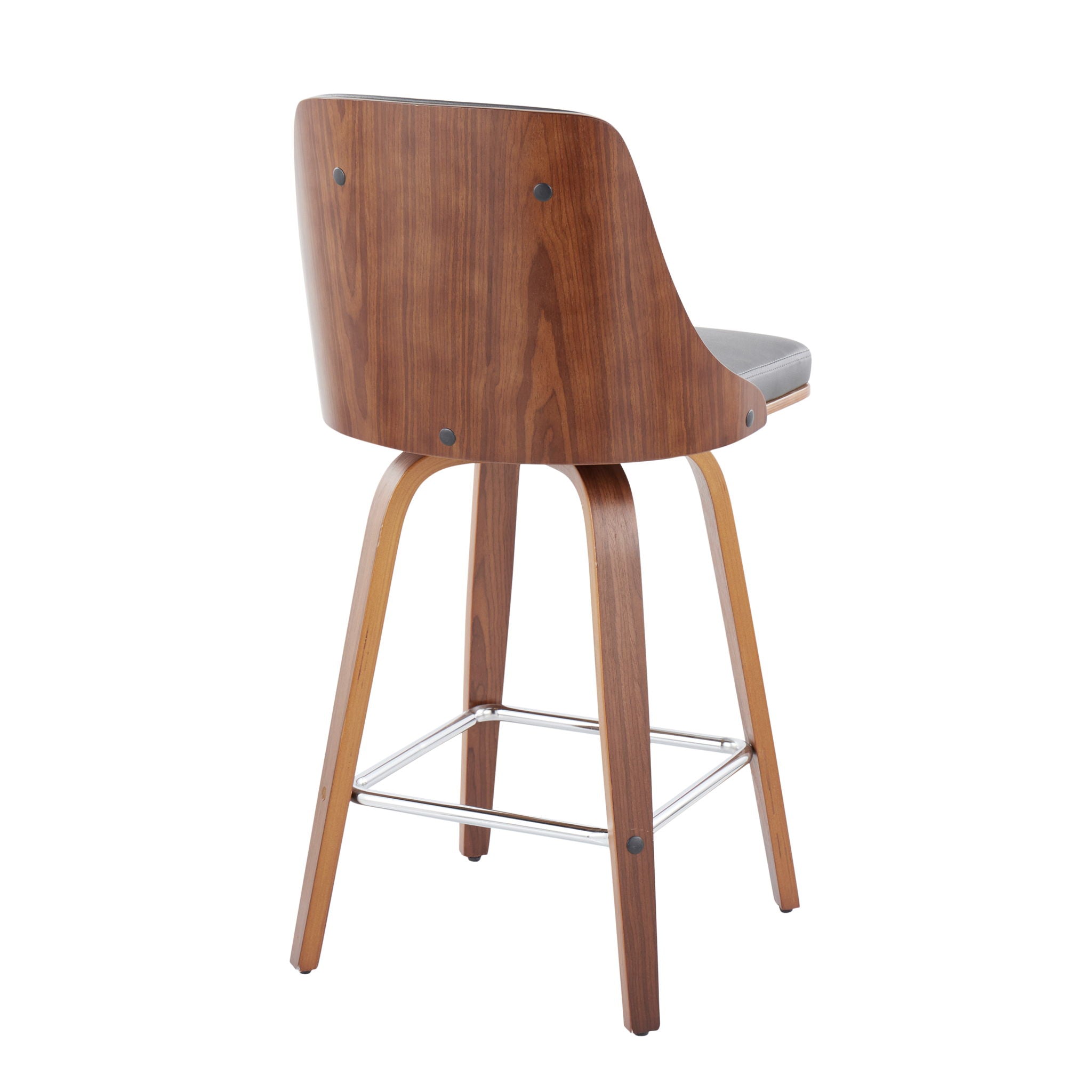 Gianna - Mid Century Modern Fixed Height Counter Stool With Swivel With Square Footrest (Set of 2) - Best Buy Furniture