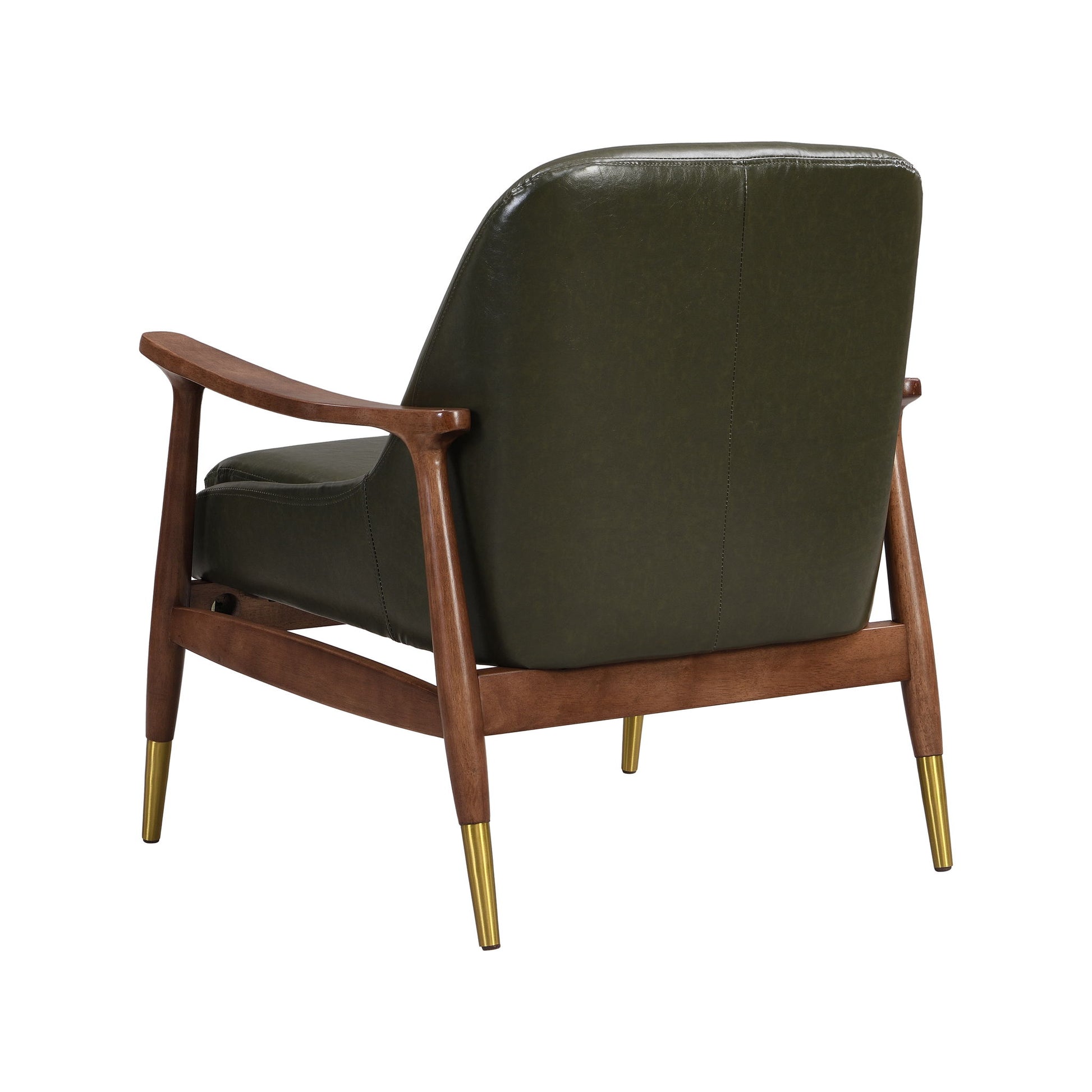 Mid - Century Accent Chair With Cushioned Seat, Brass Tipped Legs - Best Buy Furniture