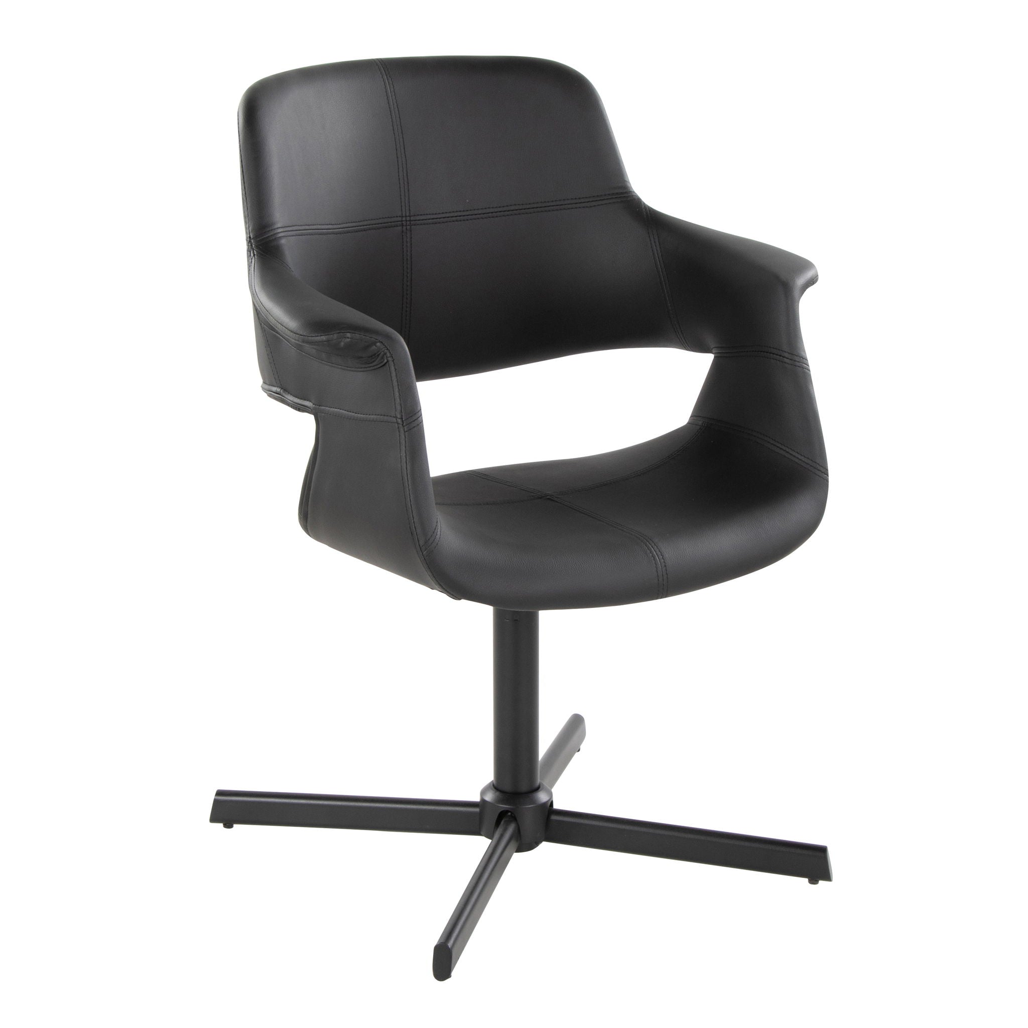 Vintage Flair - Mid-Century Modern Swivel Chair With X - Pedestal - Black - Best Buy Furniture