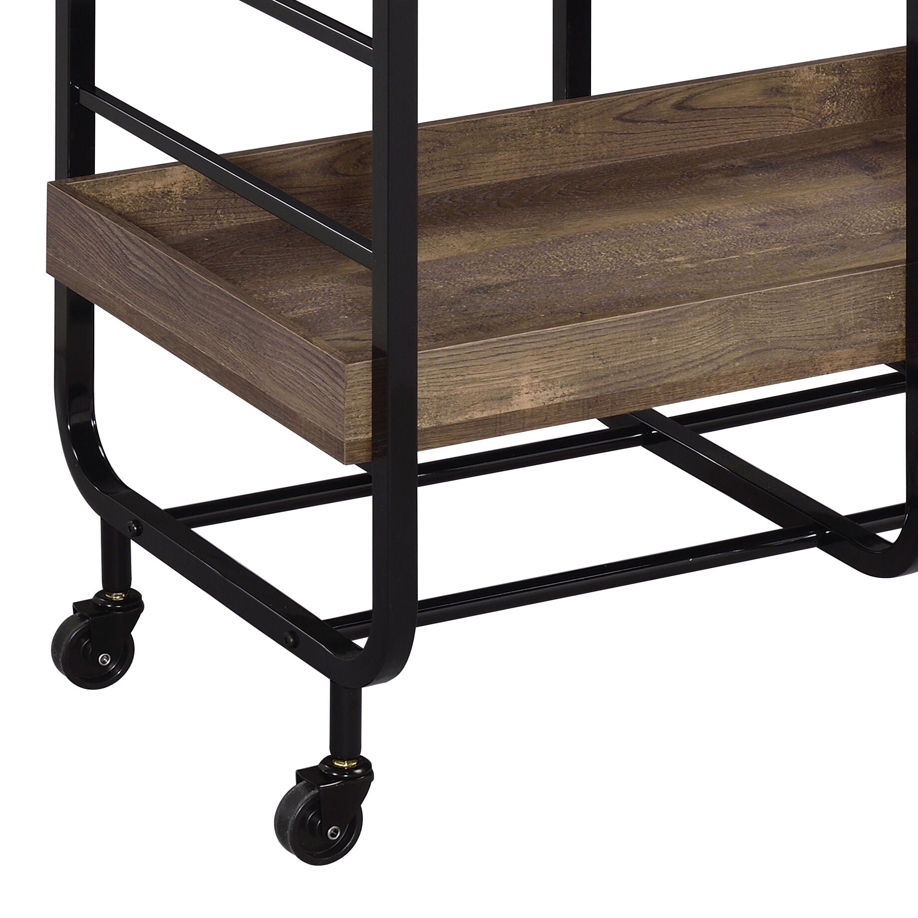 Vorrik - Serving Cart - Black / Walnut - Best Buy Furniture