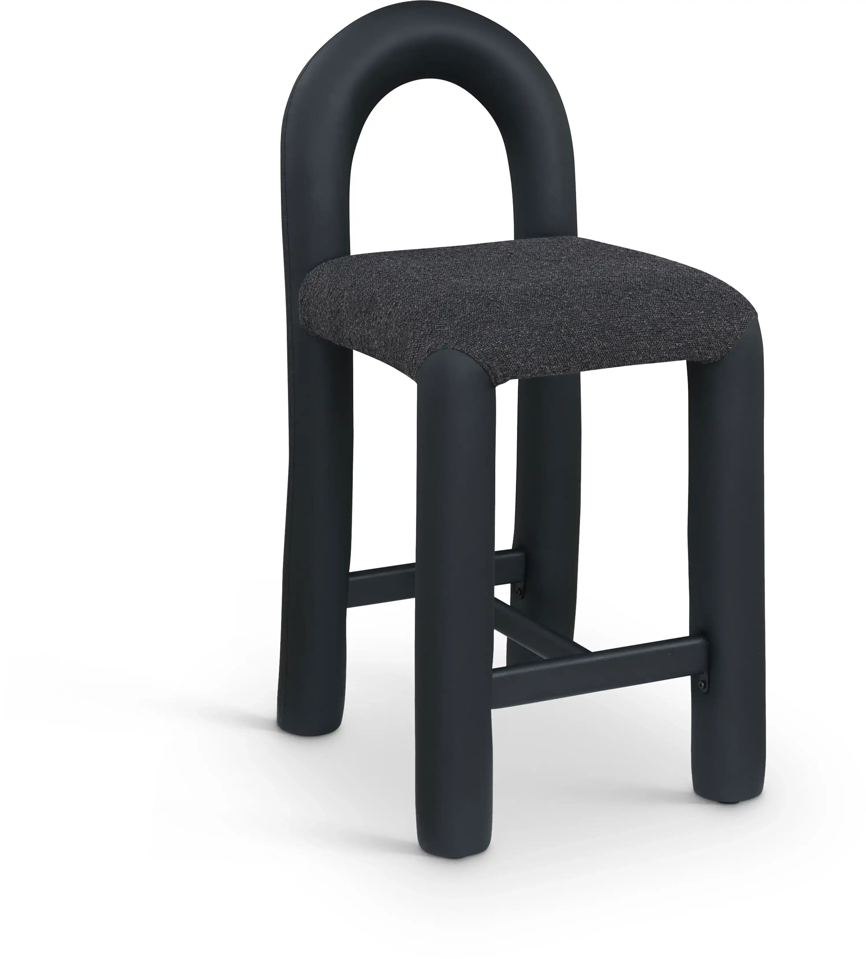 Amari - Vegan Leather and Boucle Fabric Stool - Best Buy Furniture