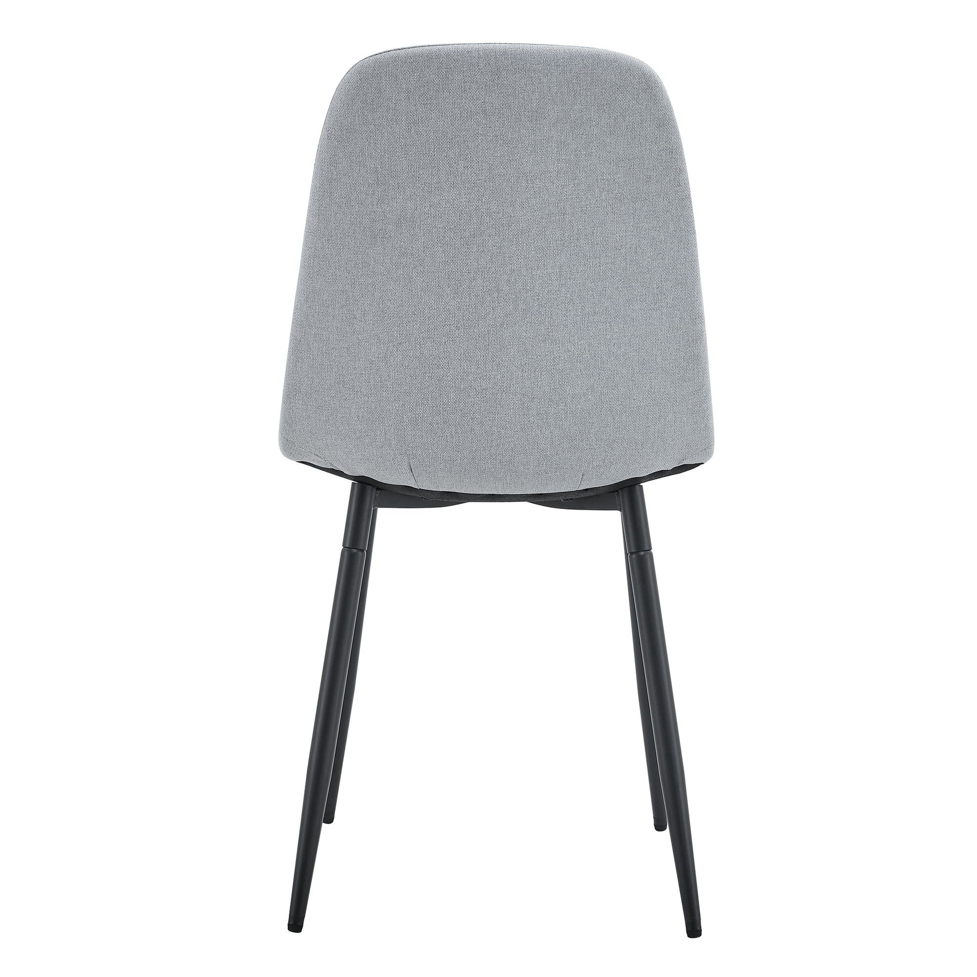 Modern Medieval Style Cushioned Side Chairs Set With Black Metal Legs For Kitchens - Best Buy Furniture