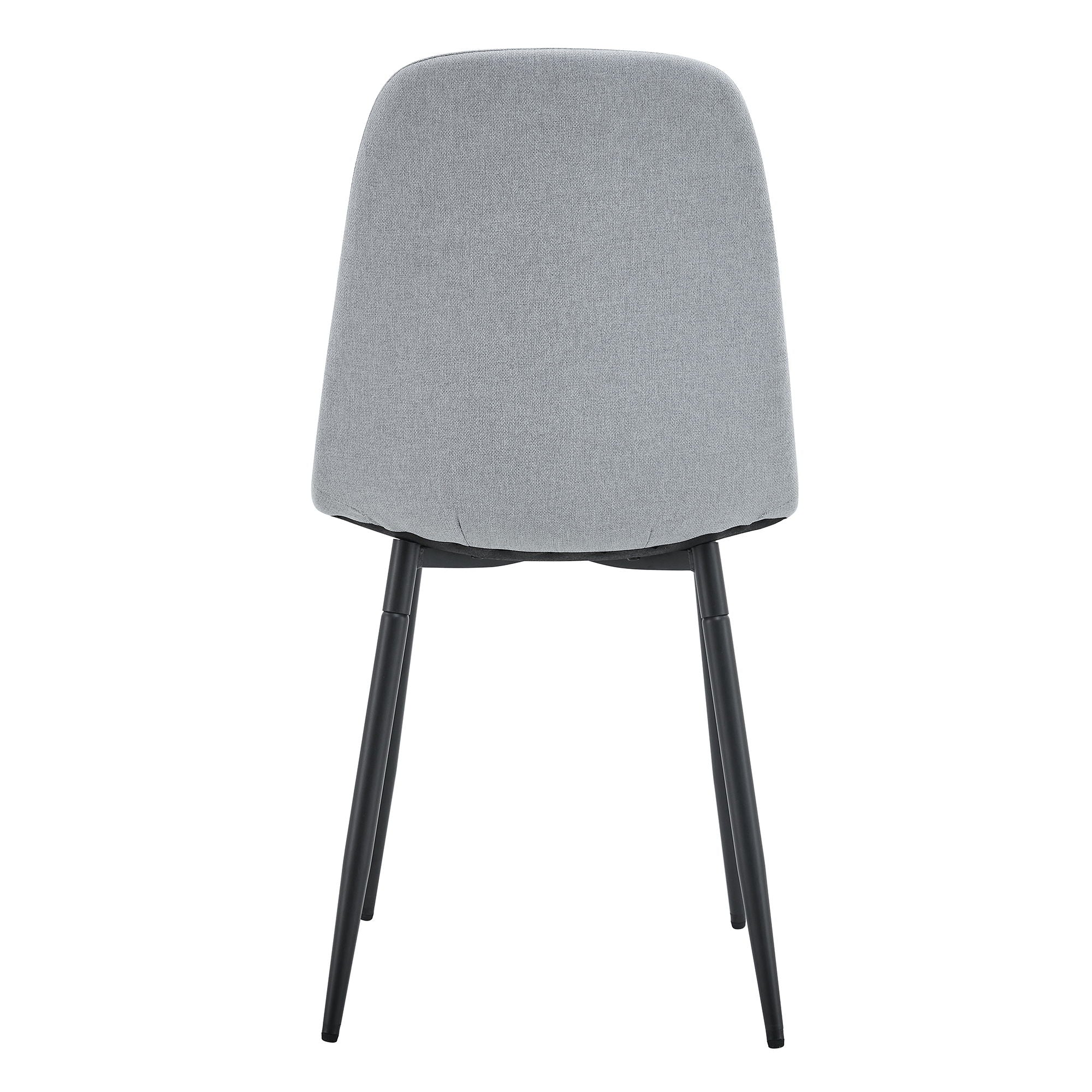 Modern Medieval Style Cushioned Side Chairs Set With Black Metal Legs For Kitchens - Best Buy Furniture