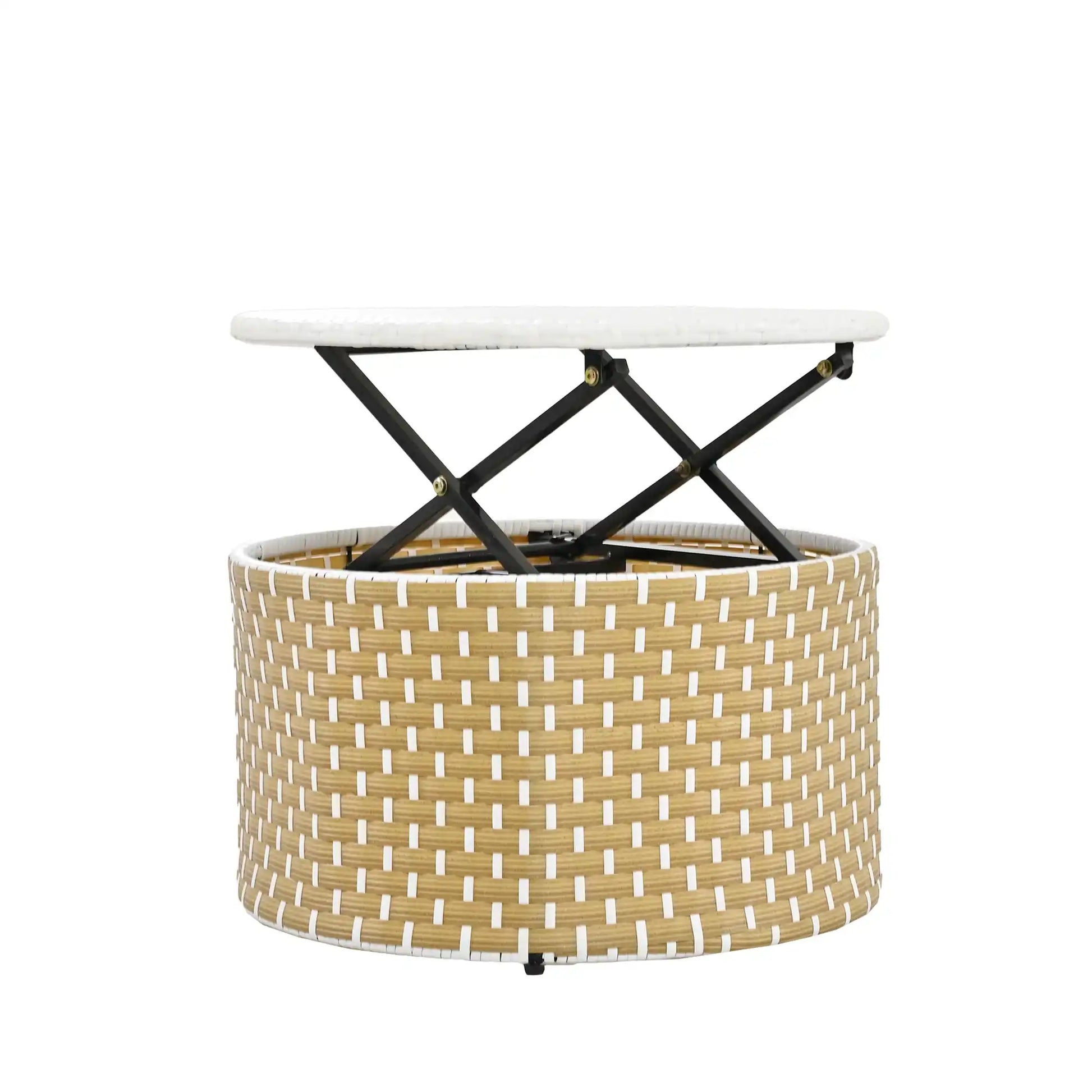 TOPMAX Round Outdoor Sectional Sofa Set Rattan Daybed - Best Buy Furniture