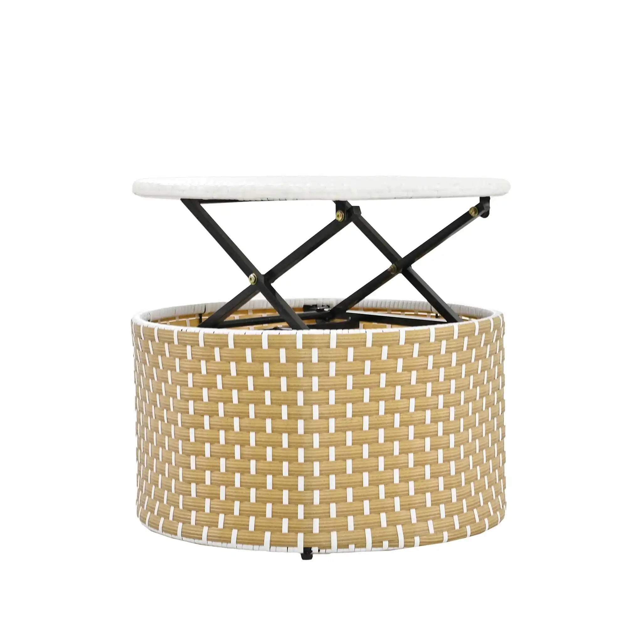 TOPMAX Round Outdoor Sectional Sofa Set Rattan Daybed - Best Buy Furniture