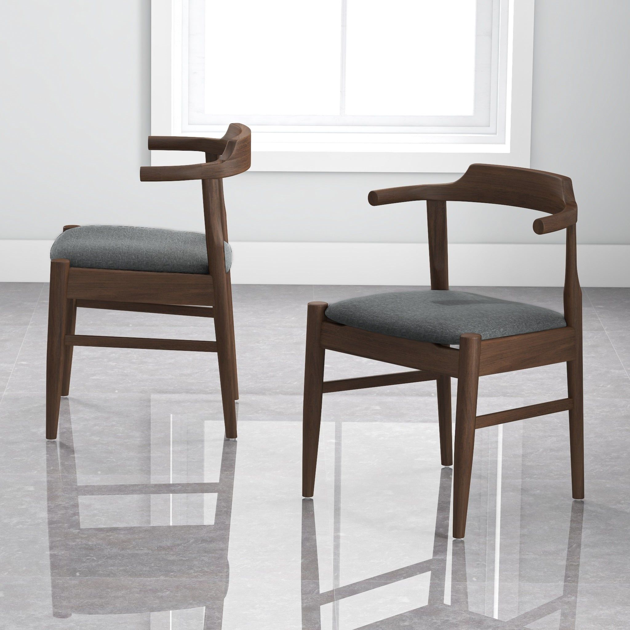 Dakota - Mid-Century Modern Velvet Dining Chair (Set of 2) - Best Buy Furniture