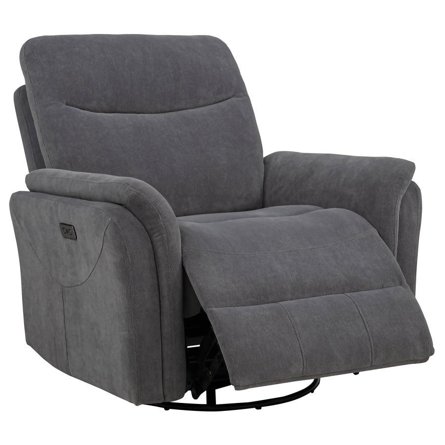 Adler - Upholstered Power Swivel Glider Recliner - Best Buy Furniture
