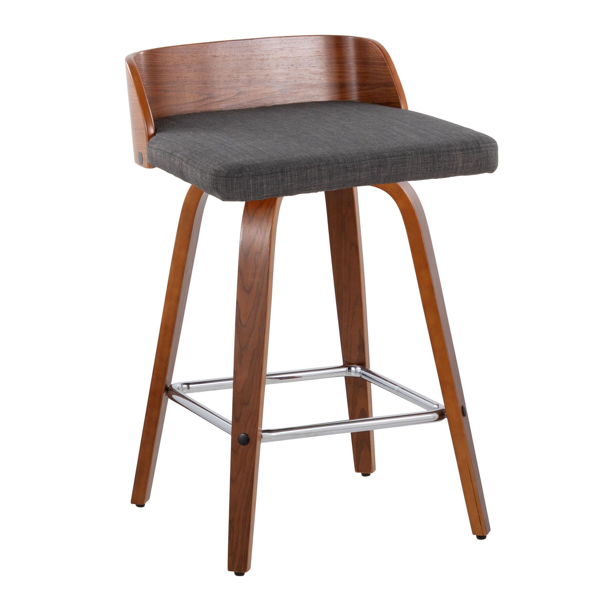 Maya - Mid Century Modern Fixed Height Counter Stool & Swivel With Square Footrest (Set of 2) - Best Buy Furniture