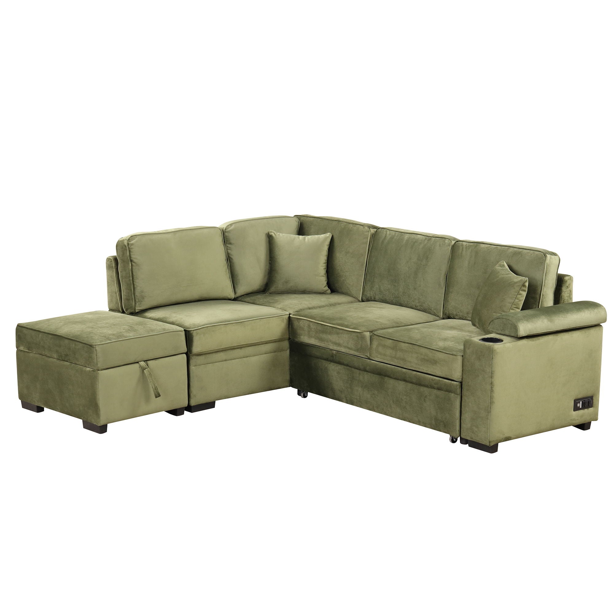 Sleeper Sofa Bed, 2 In 1 Pull Out Sofa Bed L Shape Couch With Storage Ottoman For Living Room, Bedroom Couch And Small Apartment - Best Buy Furniture
