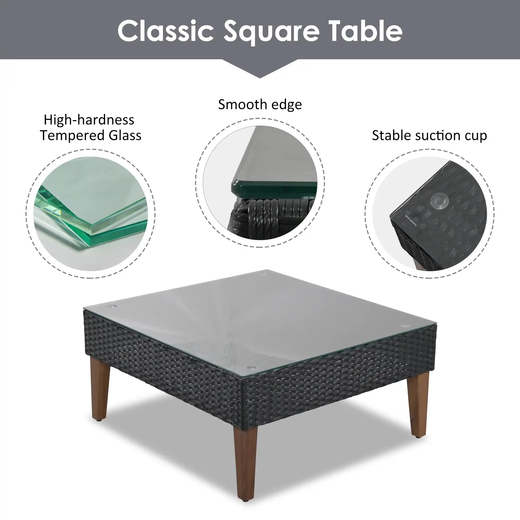 4 Piece L-Shaped Wicker Sofa Set, Outdoor Patio Furniture, Gray and Black - Best Buy Furniture