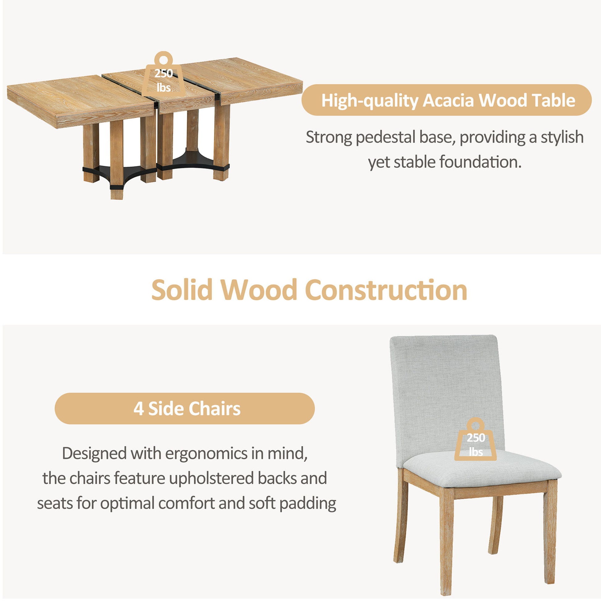 Topmax - 7 Piece Rustic Extendable Dining Table Set With Removable Leaf, 2 Arm Chairs And 4 Armless Chairs - Best Buy Furniture