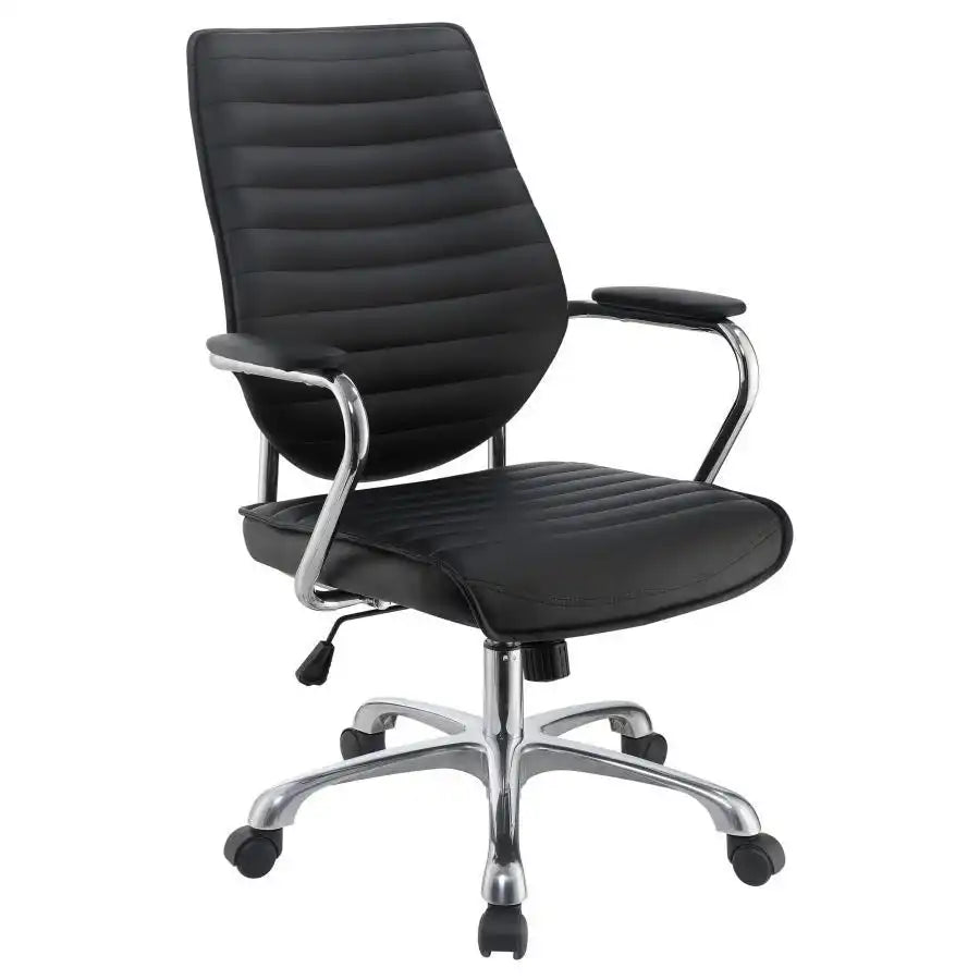 Chase - Upholstered Adjustable Home Office Desk Chair - Black - Best Buy Furniture