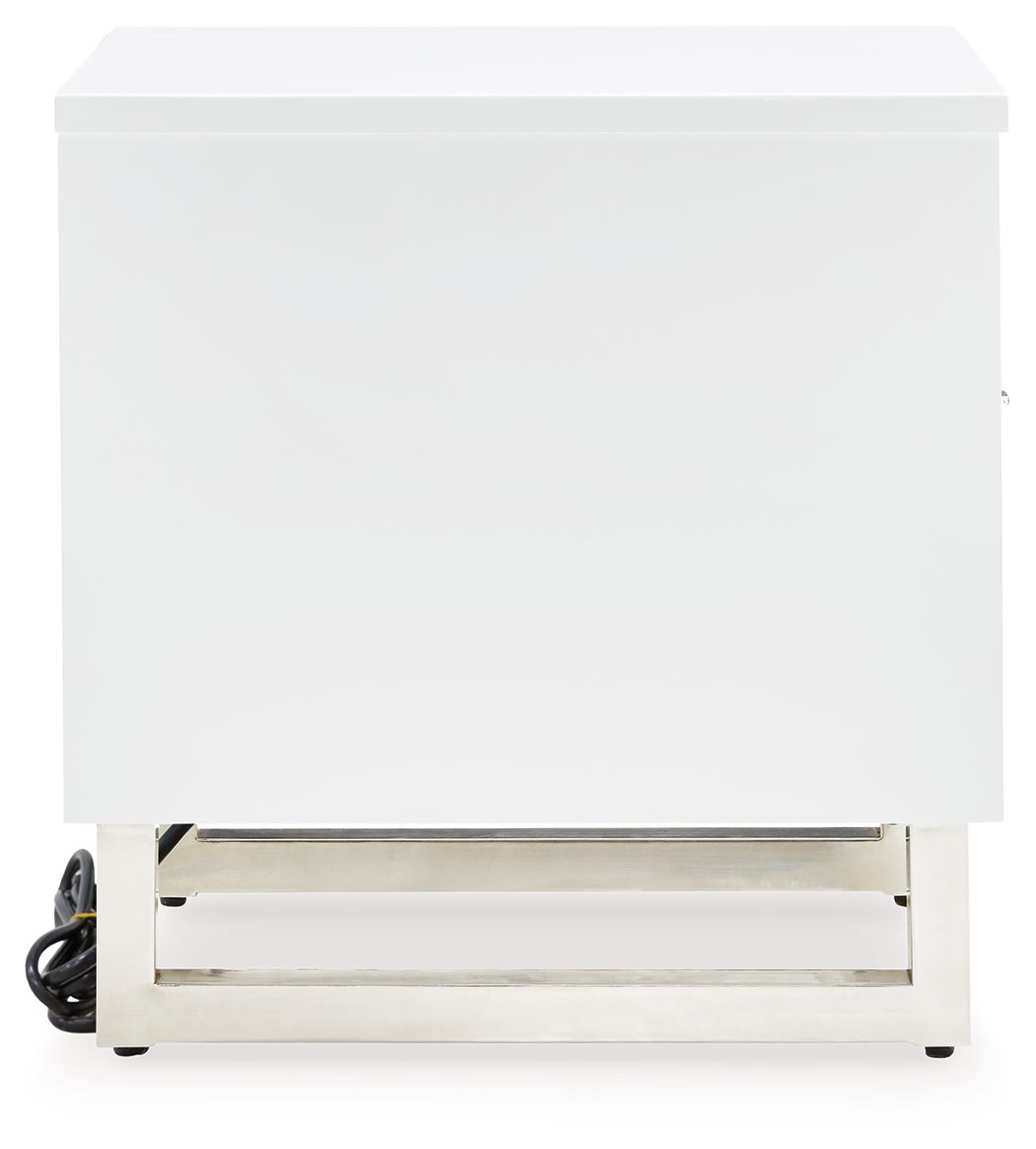 Gardoni - Chair Side End Table - White / Black - Best Buy Furniture
