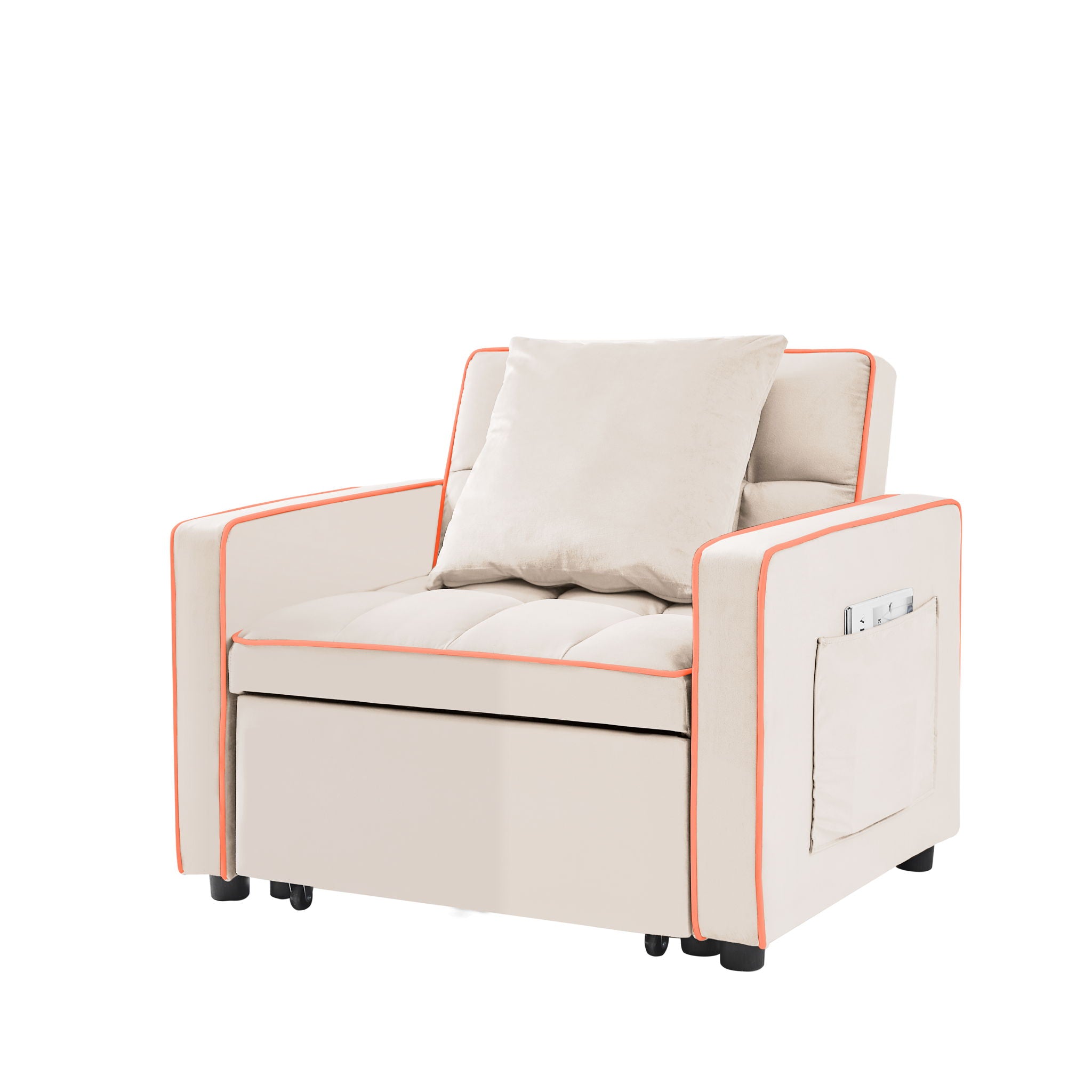 Modern Velvet 3 In 1 Sofa Bed Chair, Adjustable Recliner - Best Buy Furniture