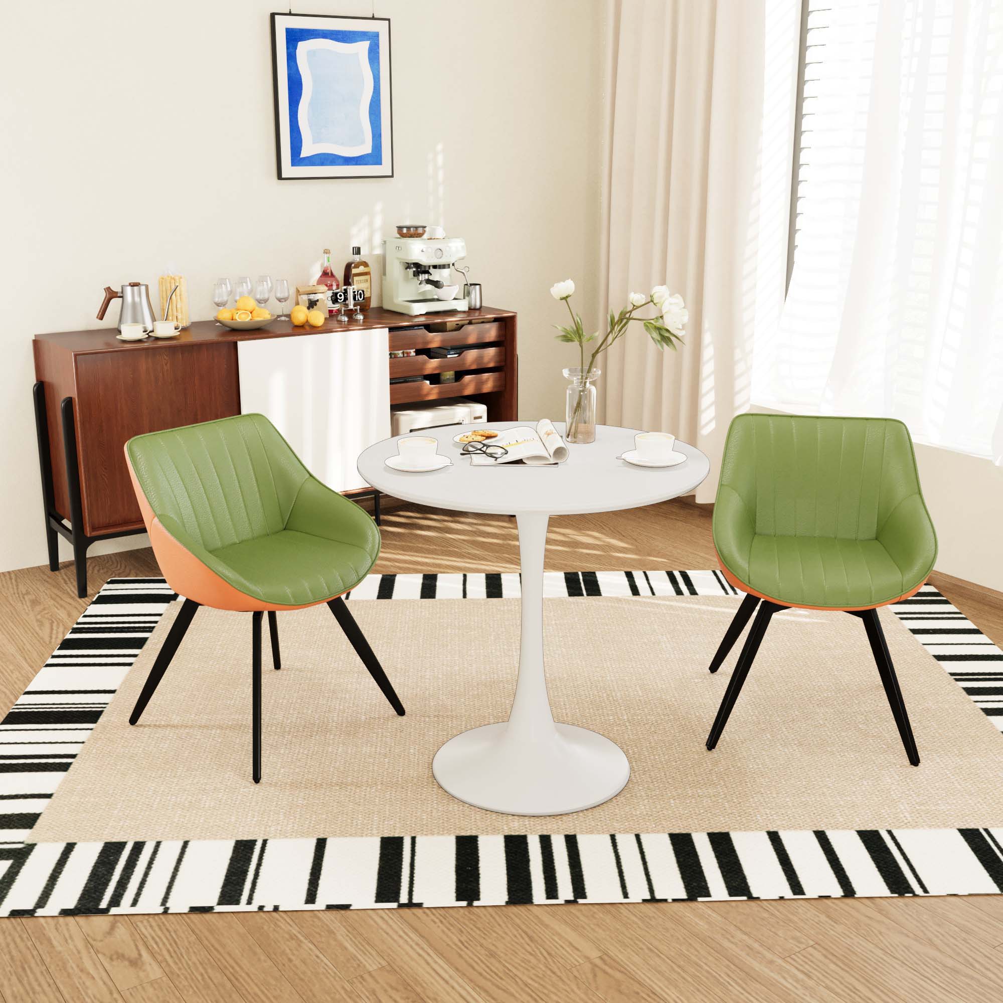 Round Dining Table Set With Tulip Design And 2 Chairs - Best Buy Furniture