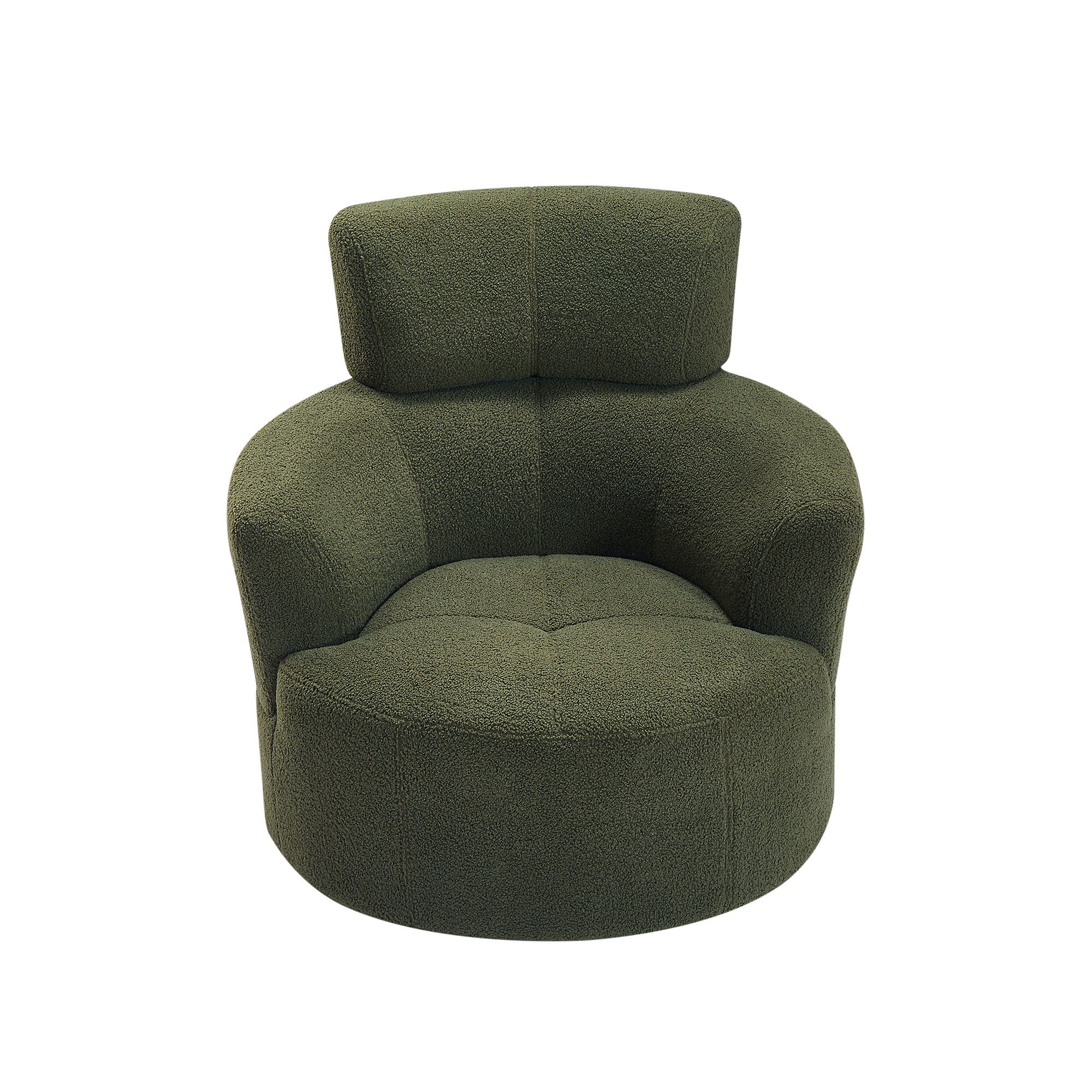 360° Swivel Chair Upholstered Accent Barrel Chair With Adjustable Headrest - Best Buy Furniture