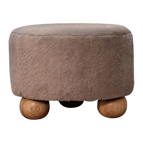 Round Ball Footstool - Mocha - Best Buy Furniture