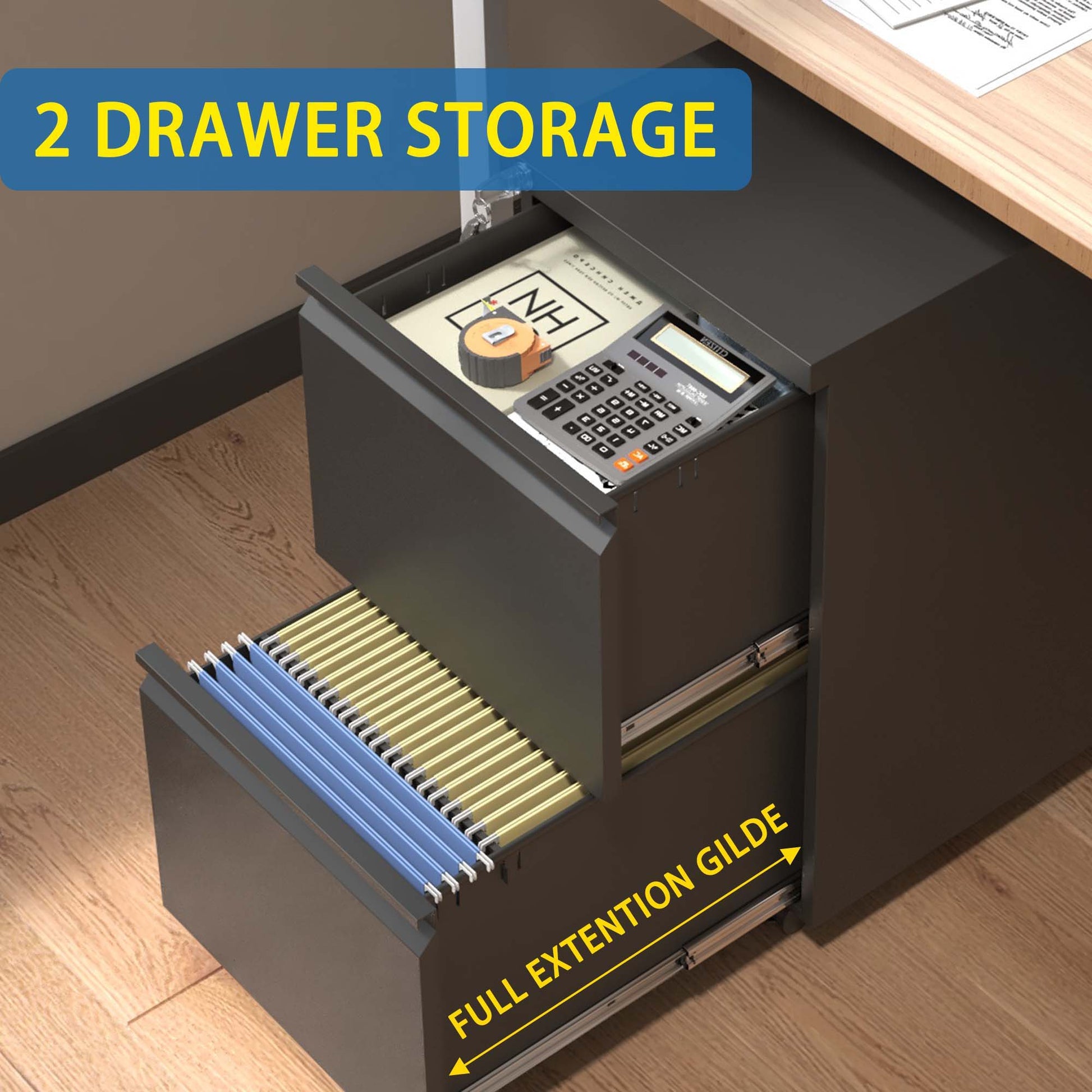 Metal Drawer Mobile File Cabinet With Lock For Home Office Organizer - Best Buy Furniture