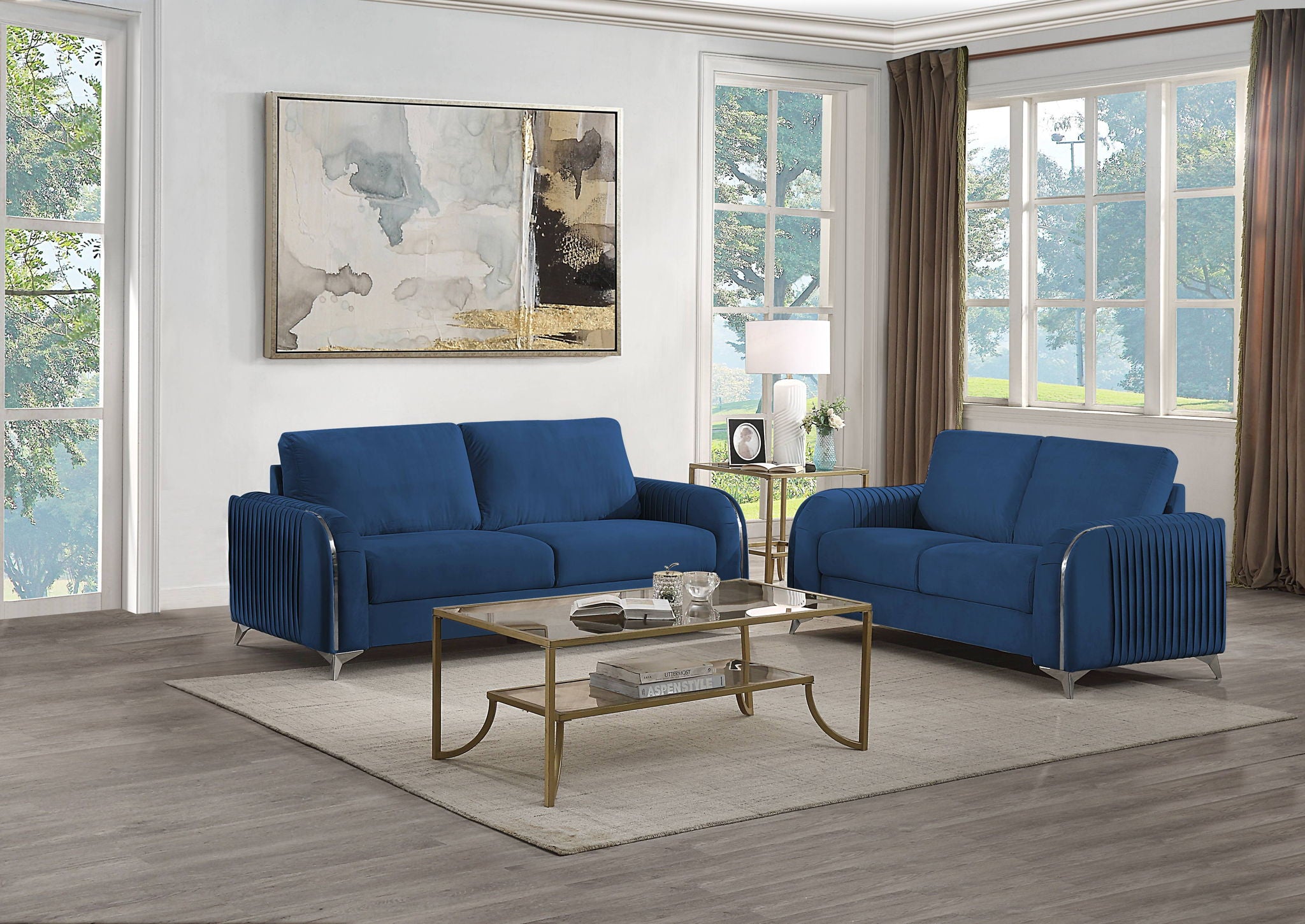 Wenona - Velvet Living Room Set - Best Buy Furniture