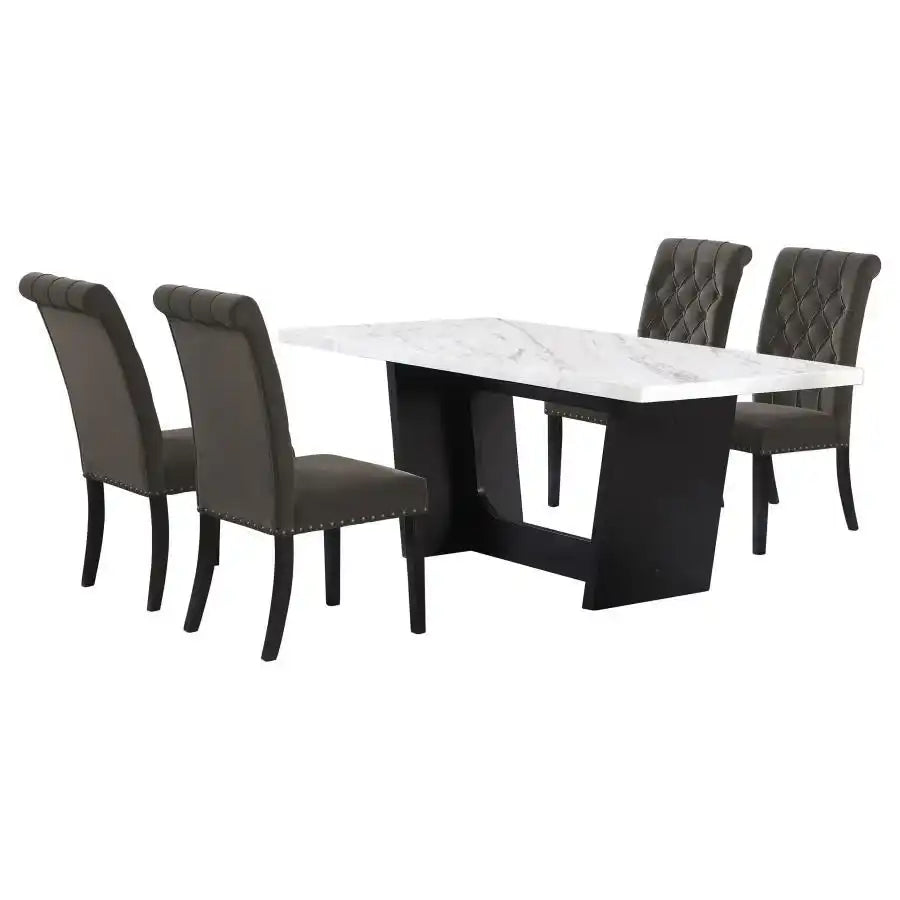 Sherry - Rectangular Marble Top Dining Table Set - Best Buy Furniture