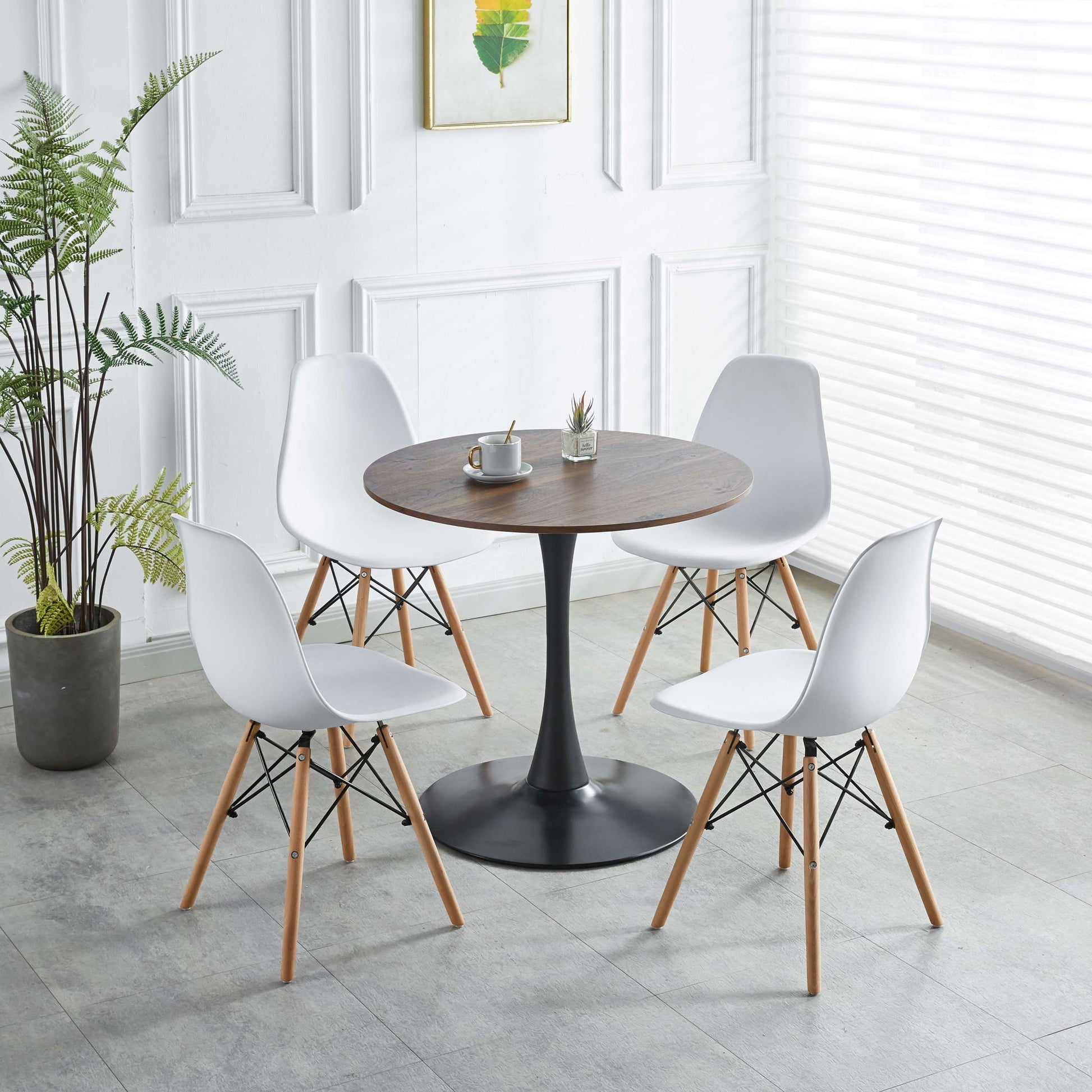 Tulip Table Mid-Century Dining Table With Round MDF Table Top, Pedestal Dining Table, End Table Leisure Coffee Table - Best Buy Furniture