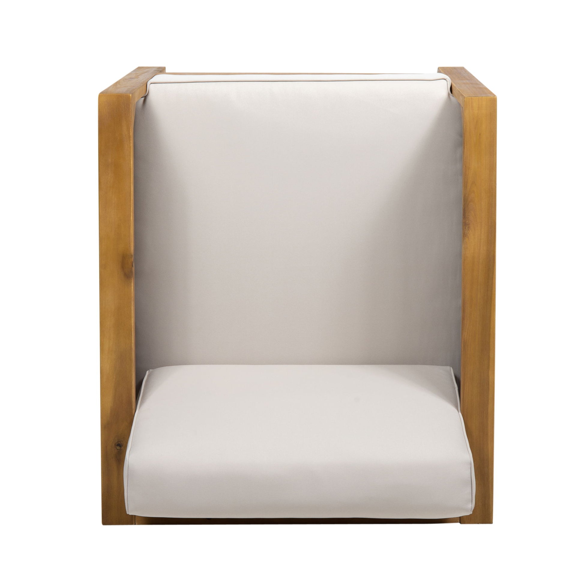 Outdoor Acacia Wood Club Chair With Wicker Accents - Best Buy Furniture