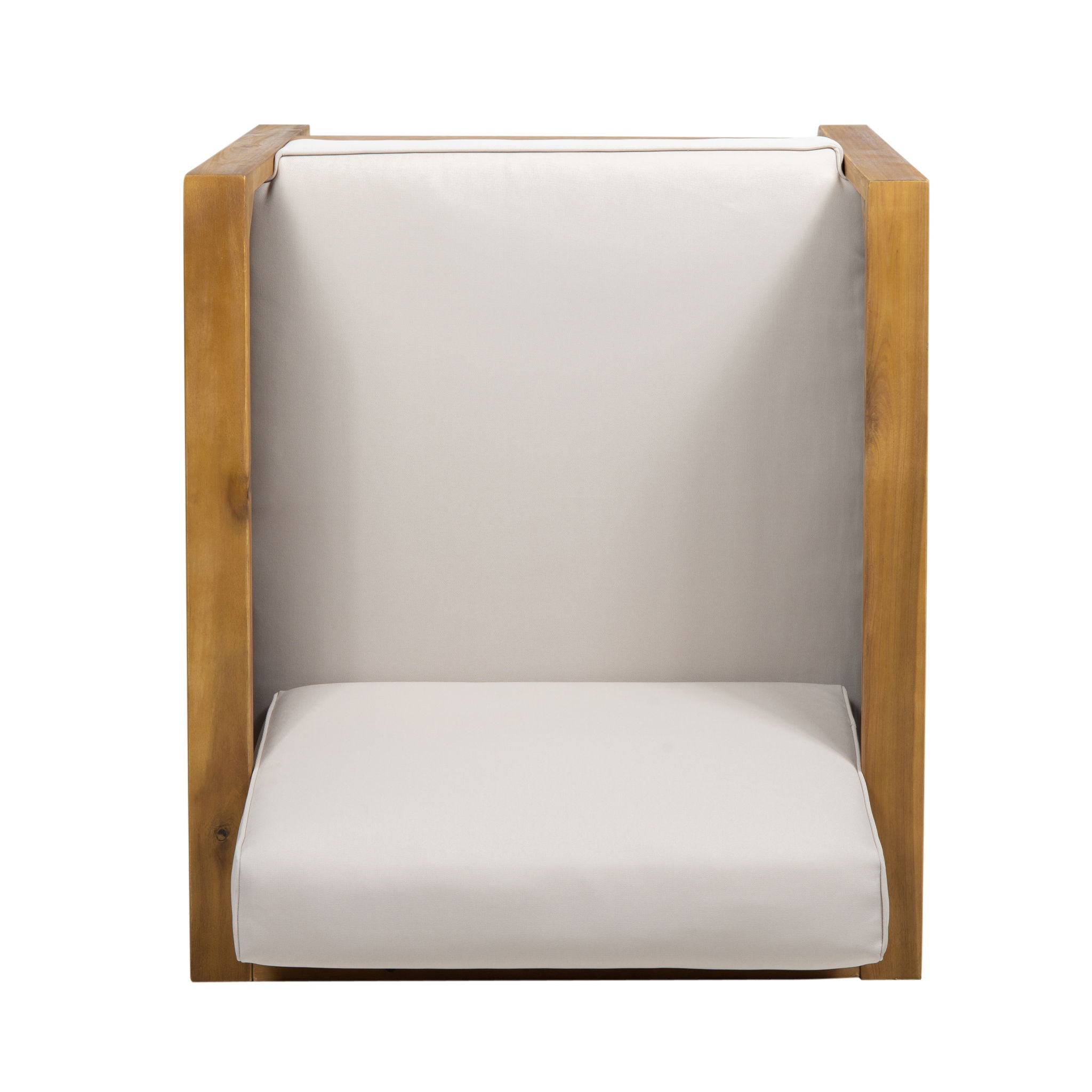 Outdoor Acacia Wood Club Chair With Wicker Accents - Best Buy Furniture