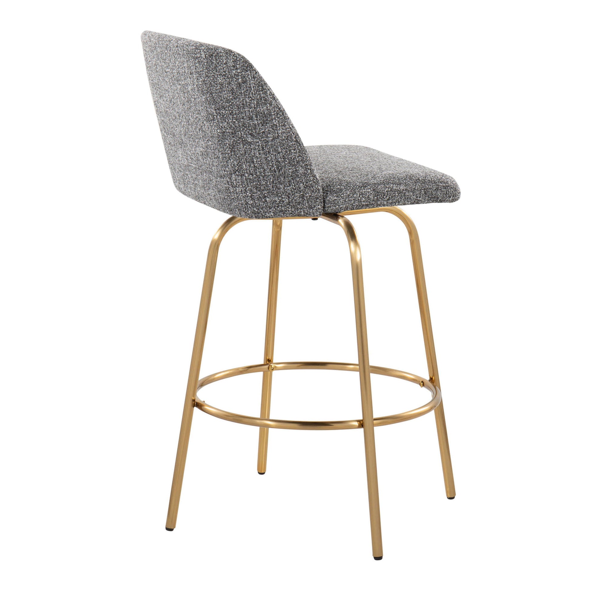 Toriano - Contemporary, Fixed Height Counter Stool With Swivel With Round Footrest (Set of 2) - Best Buy Furniture