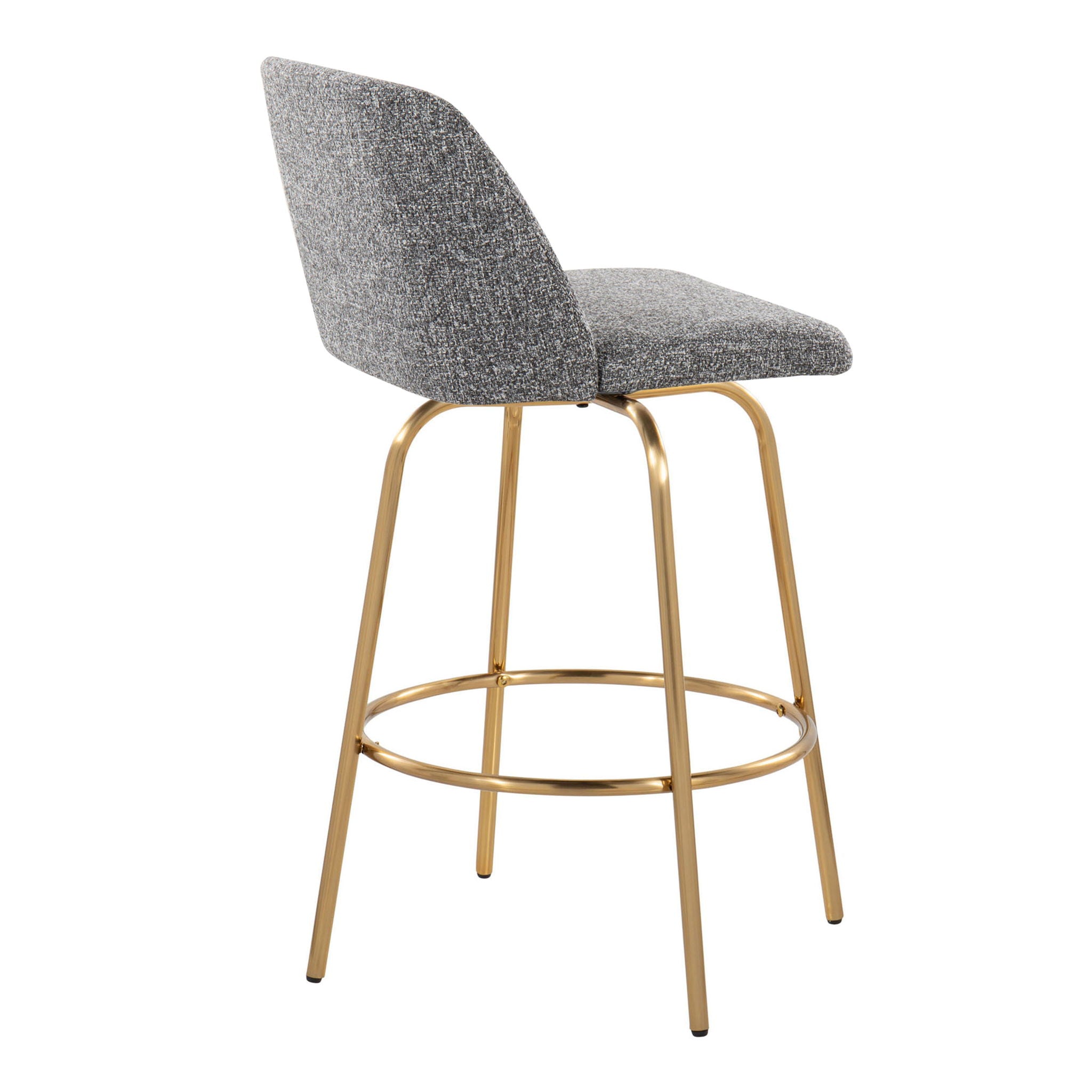 Toriano - Contemporary, Fixed Height Counter Stool With Swivel With Round Footrest (Set of 2) - Best Buy Furniture