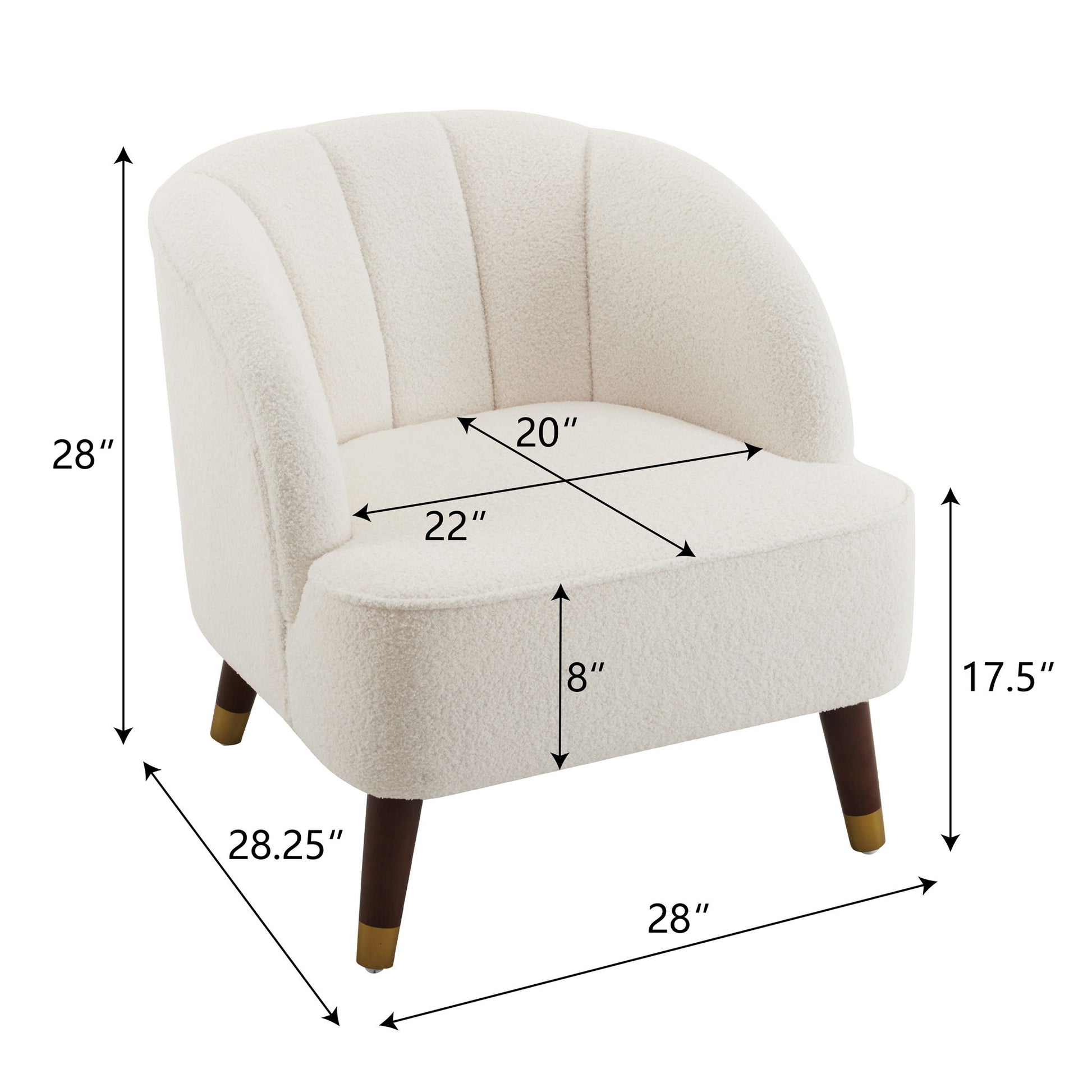 Elegant Upholstered Barrel Accent Chair With Wooden Legs - Best Buy Furniture