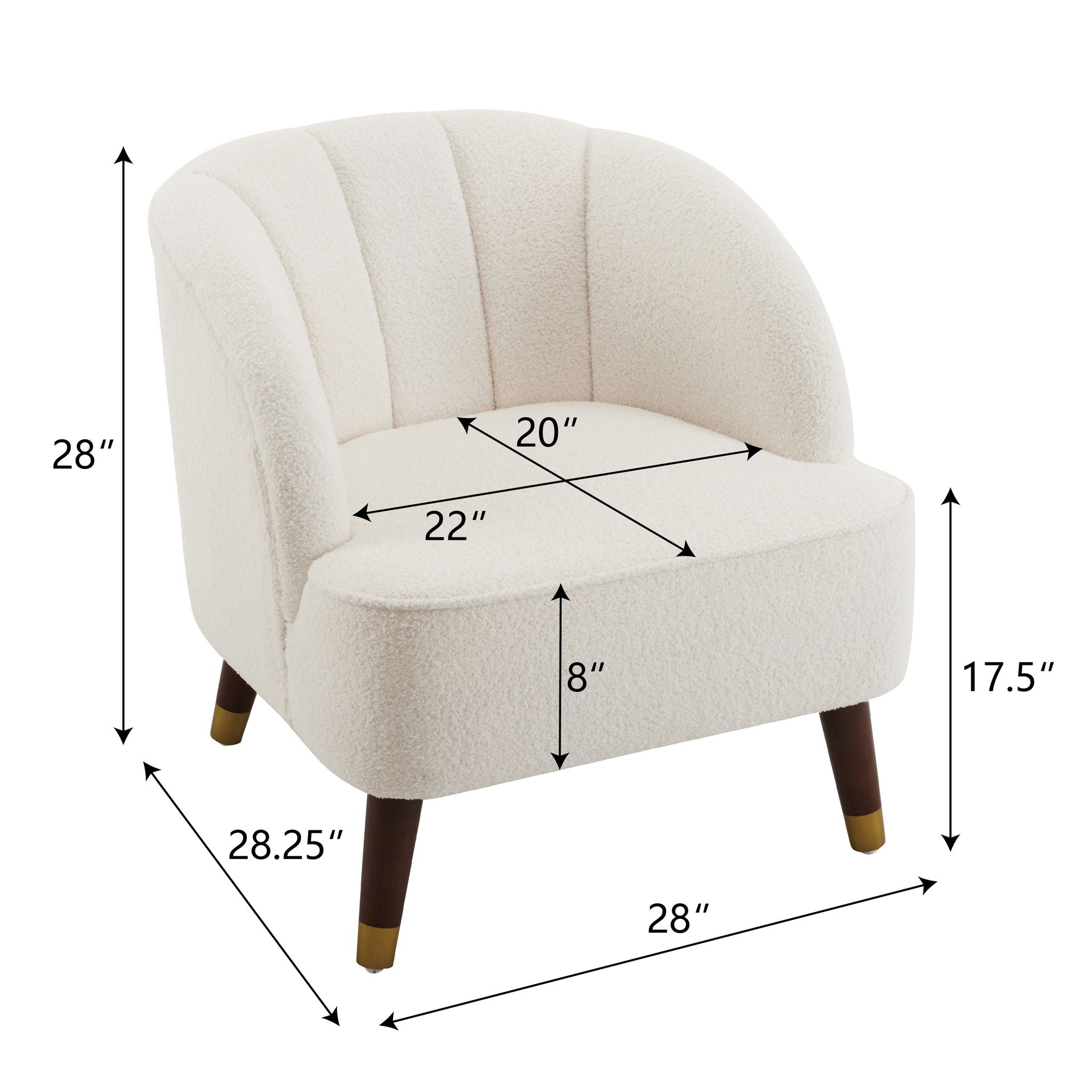 Elegant Upholstered Barrel Accent Chair With Wooden Legs - Best Buy Furniture