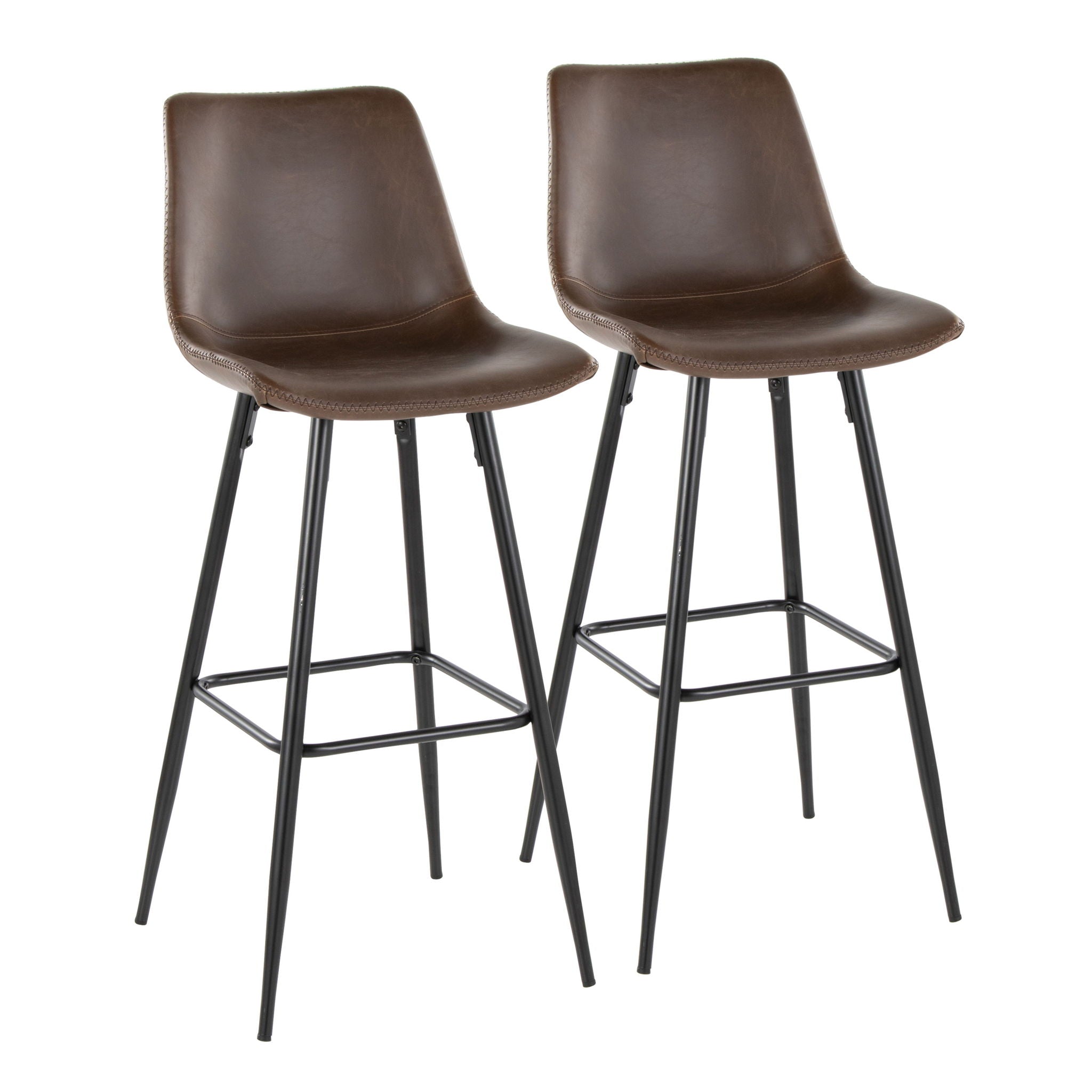 Durango - Industrial / Urban Fixed Height Barstool Square Footrest (Set of 2) - Black / Espresso - Best Buy Furniture