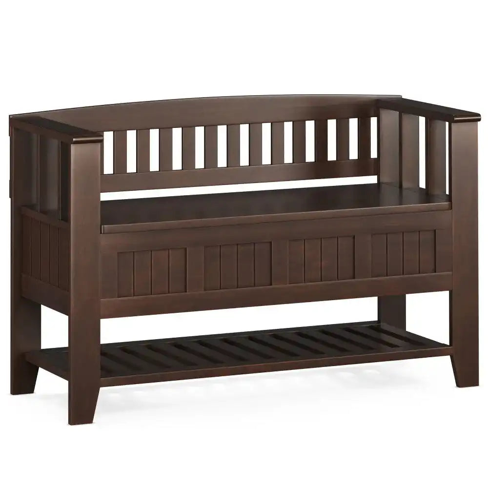 Acadian - Entryway Storage Bench With Shelf - Brown - Best Buy Furniture