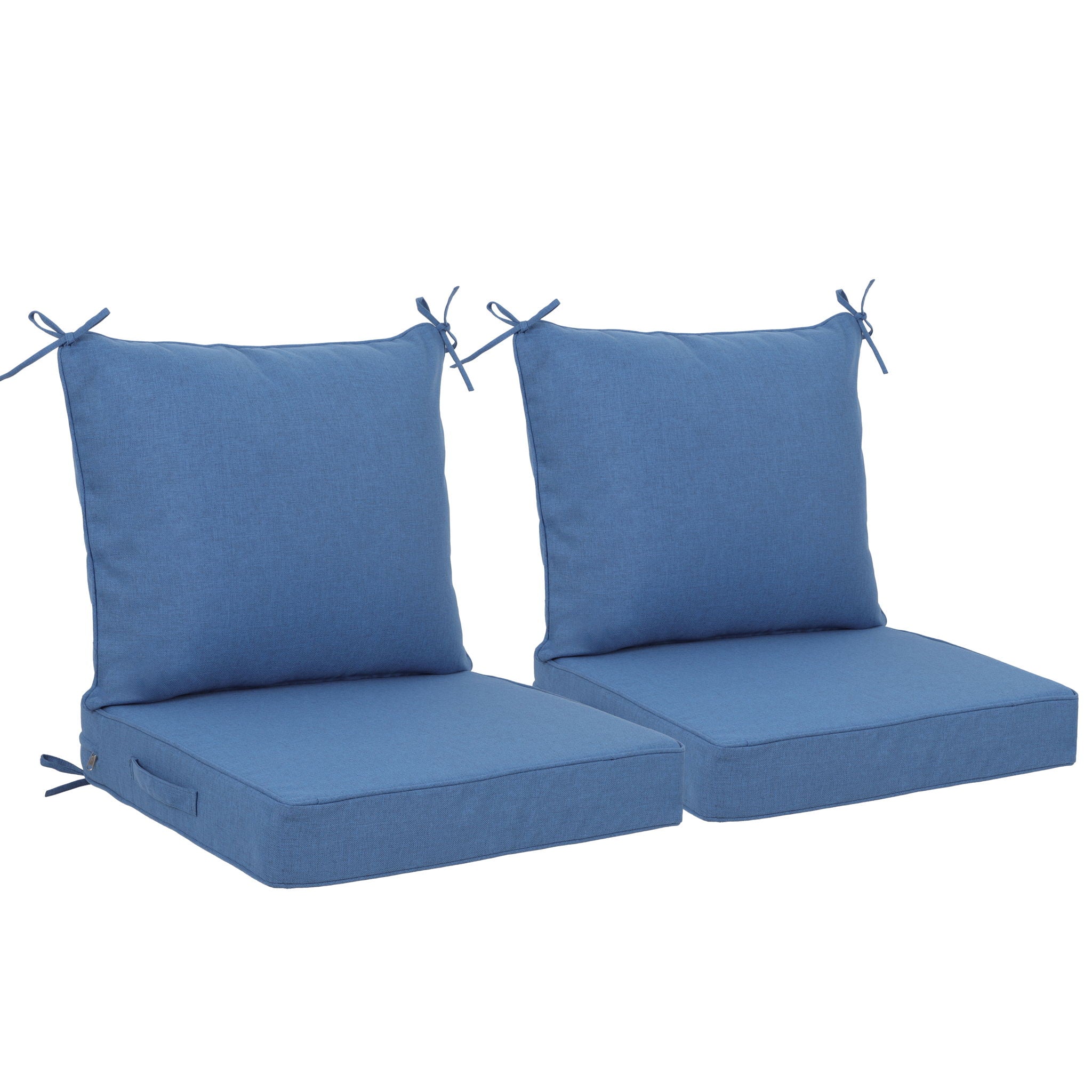 Outdoor Deep Seat Cushion Set Waterproof Fade Resistant Patio Furniture Cushions, Removable Covers, Adjustable Straps & Handles - Navy Blue - Best Buy Furniture